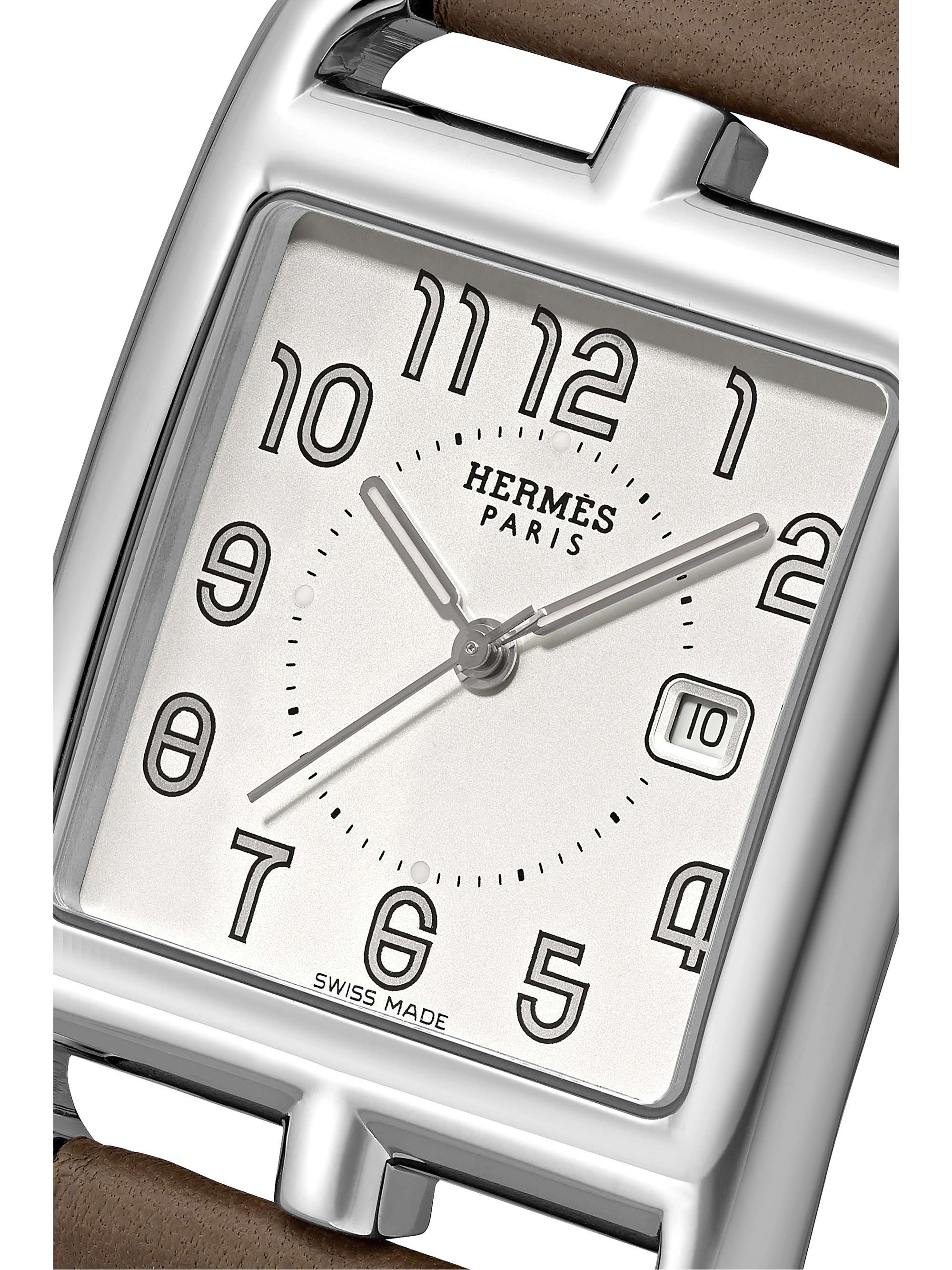 HERMÈS TIMEPIECES Cape Cod Crepuscule large 37mm stainless steel and leather watch