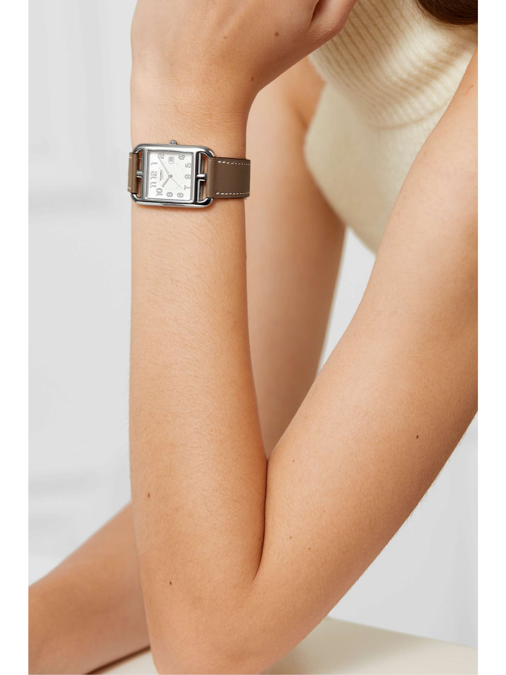 HERMÈS TIMEPIECES Cape Cod Crepuscule large 37mm stainless steel and leather watch