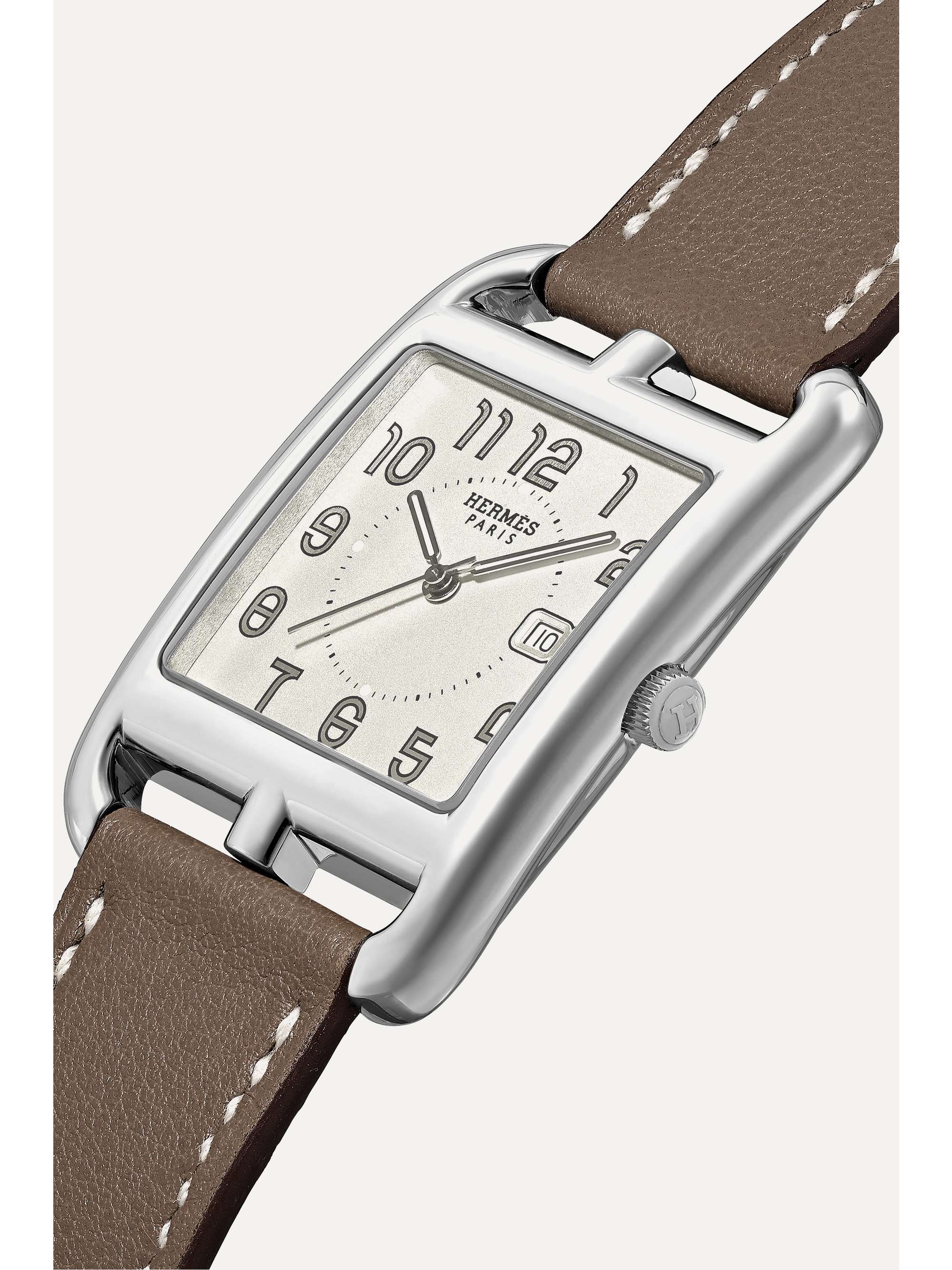 HERMÈS TIMEPIECES Cape Cod Crepuscule large 37mm stainless steel and leather watch