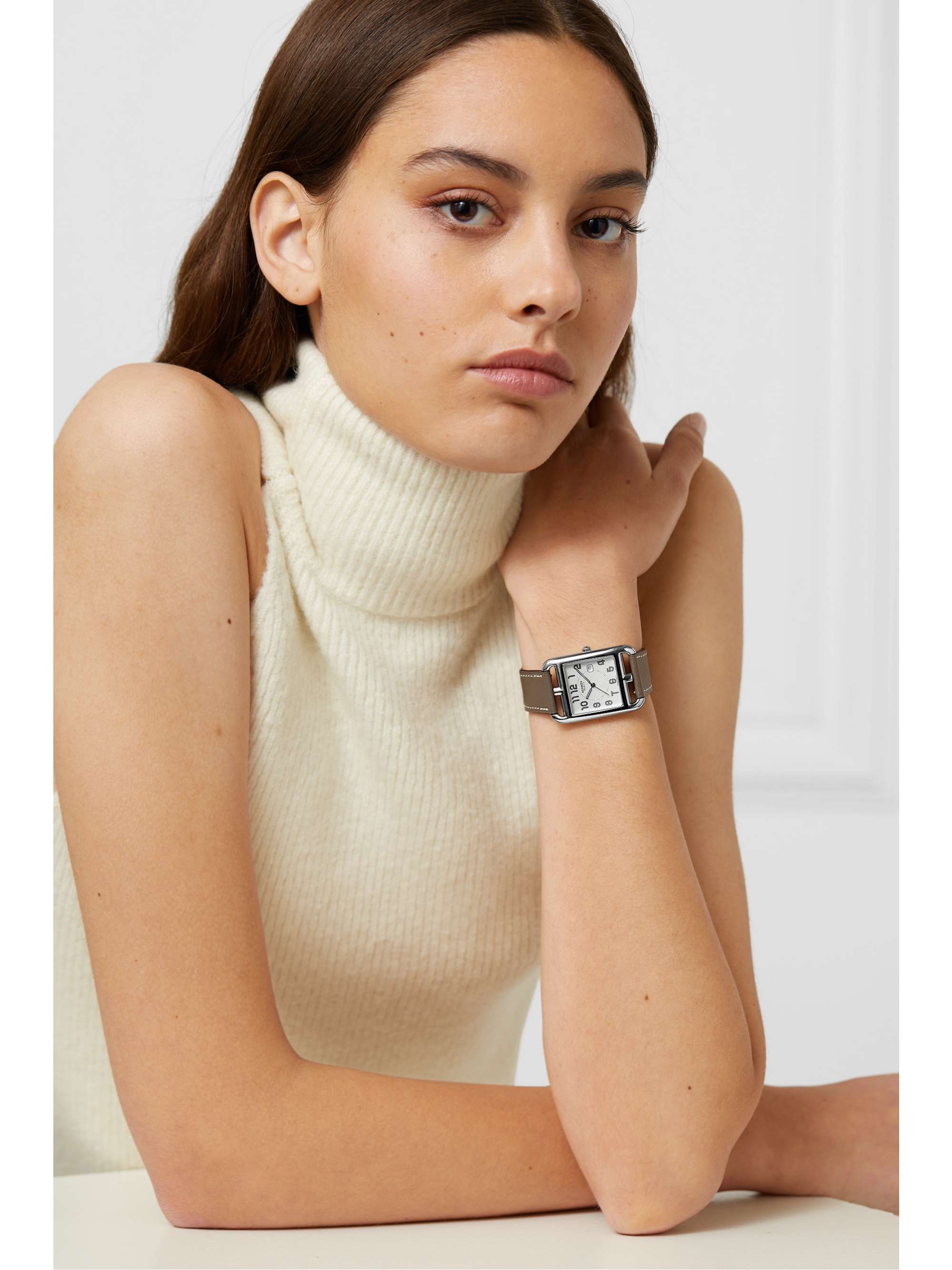 HERMÈS TIMEPIECES Cape Cod Crepuscule large 37mm stainless steel and leather watch
