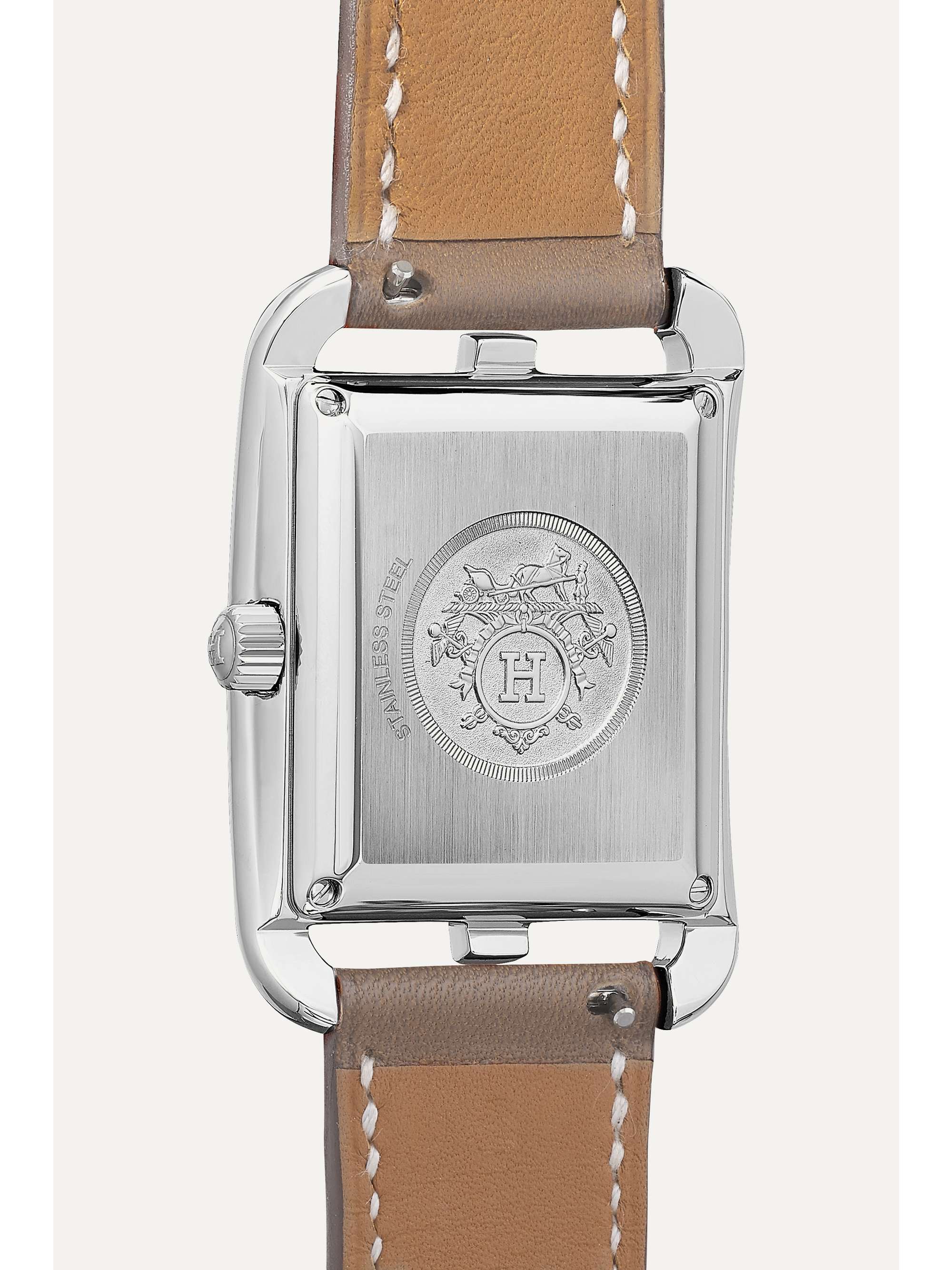 HERMÈS TIMEPIECES Cape Cod Crepuscule large 37mm stainless steel and leather watch