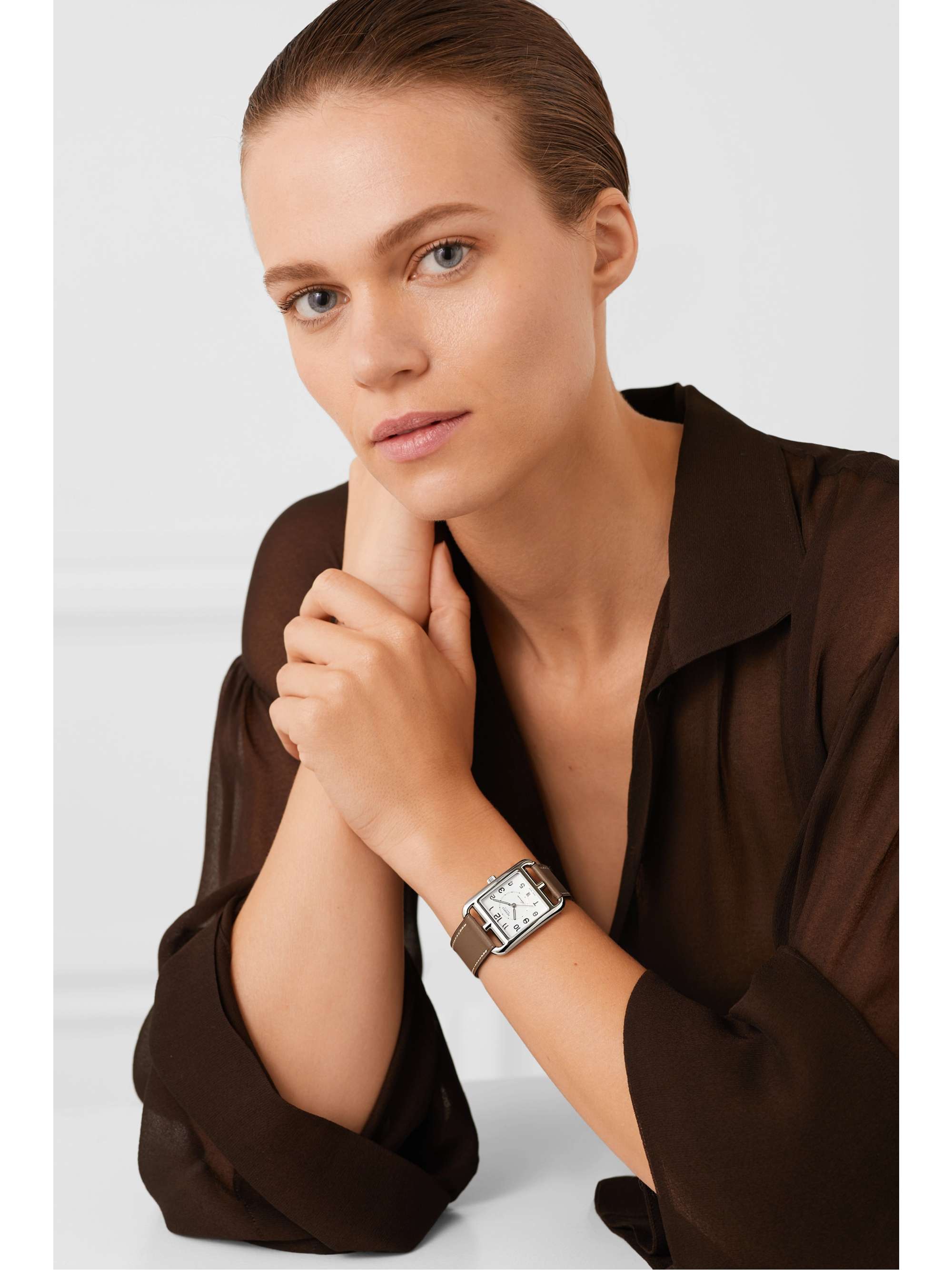 HERMÈS TIMEPIECES Cape Cod Crepuscule large 37mm stainless steel and leather watch