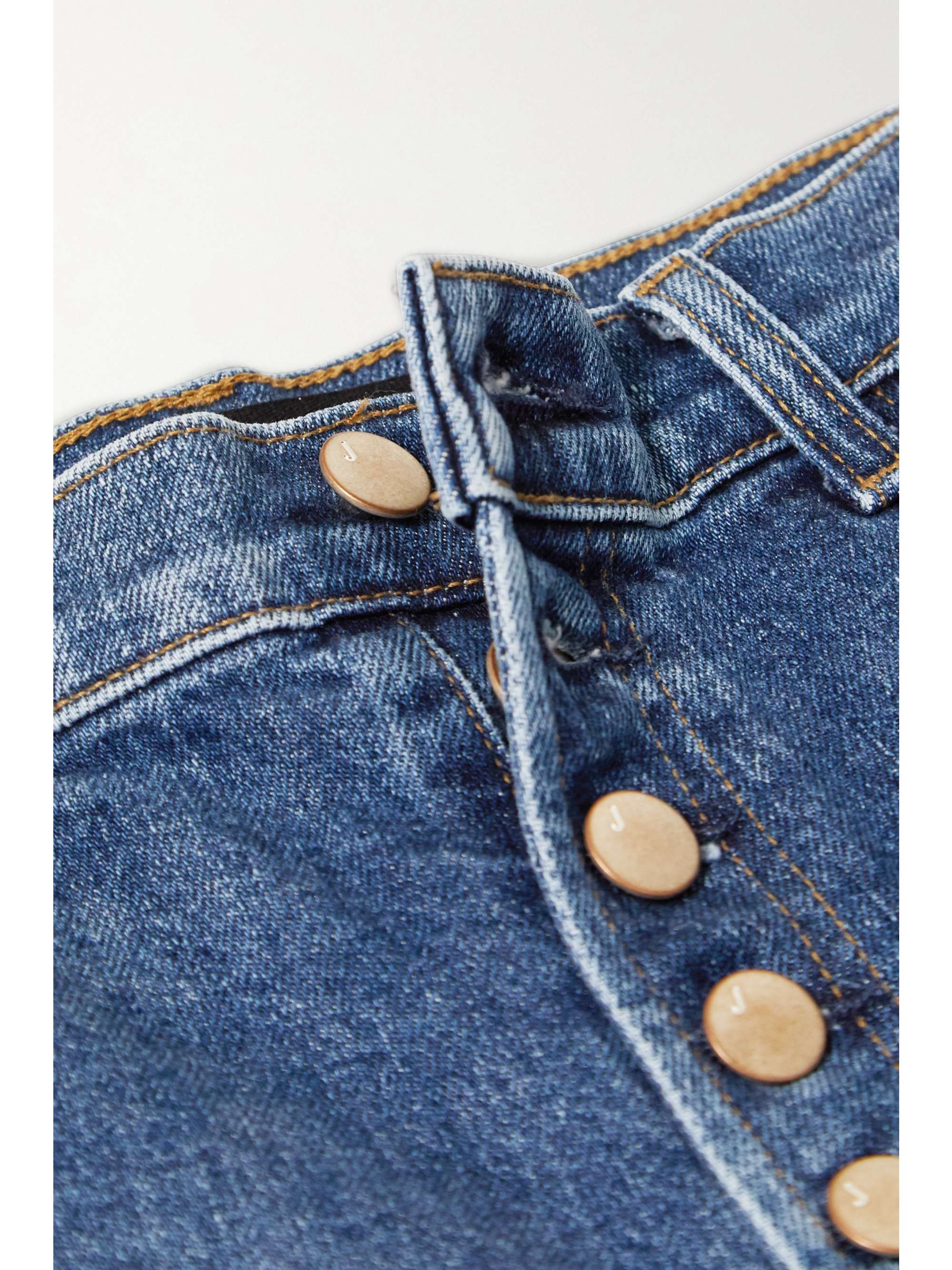 Mid denim Heather high-rise straight 