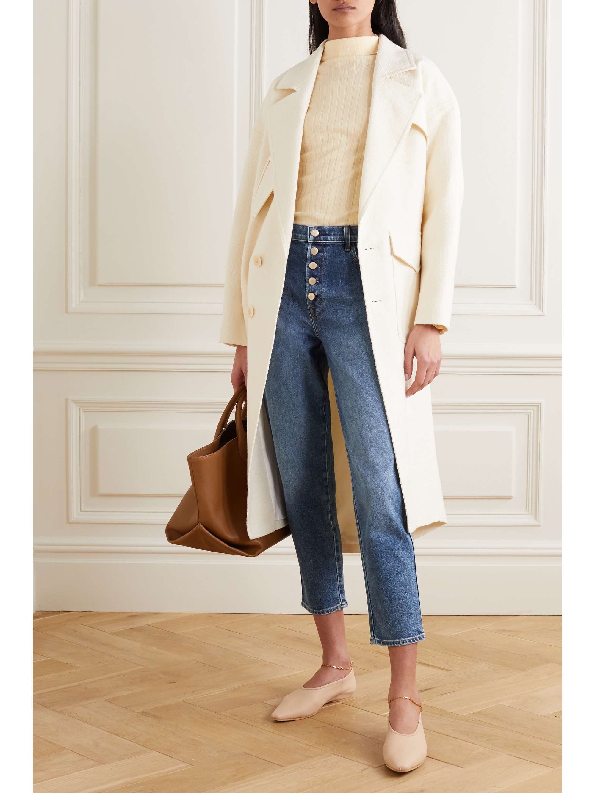 Mid denim Heather high-rise straight 