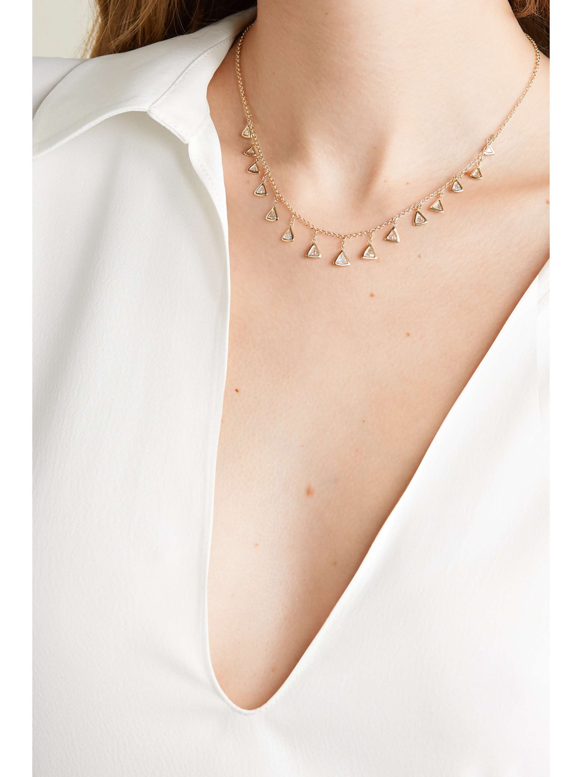 JACQUIE AICHE 14-karat gold diamond necklace