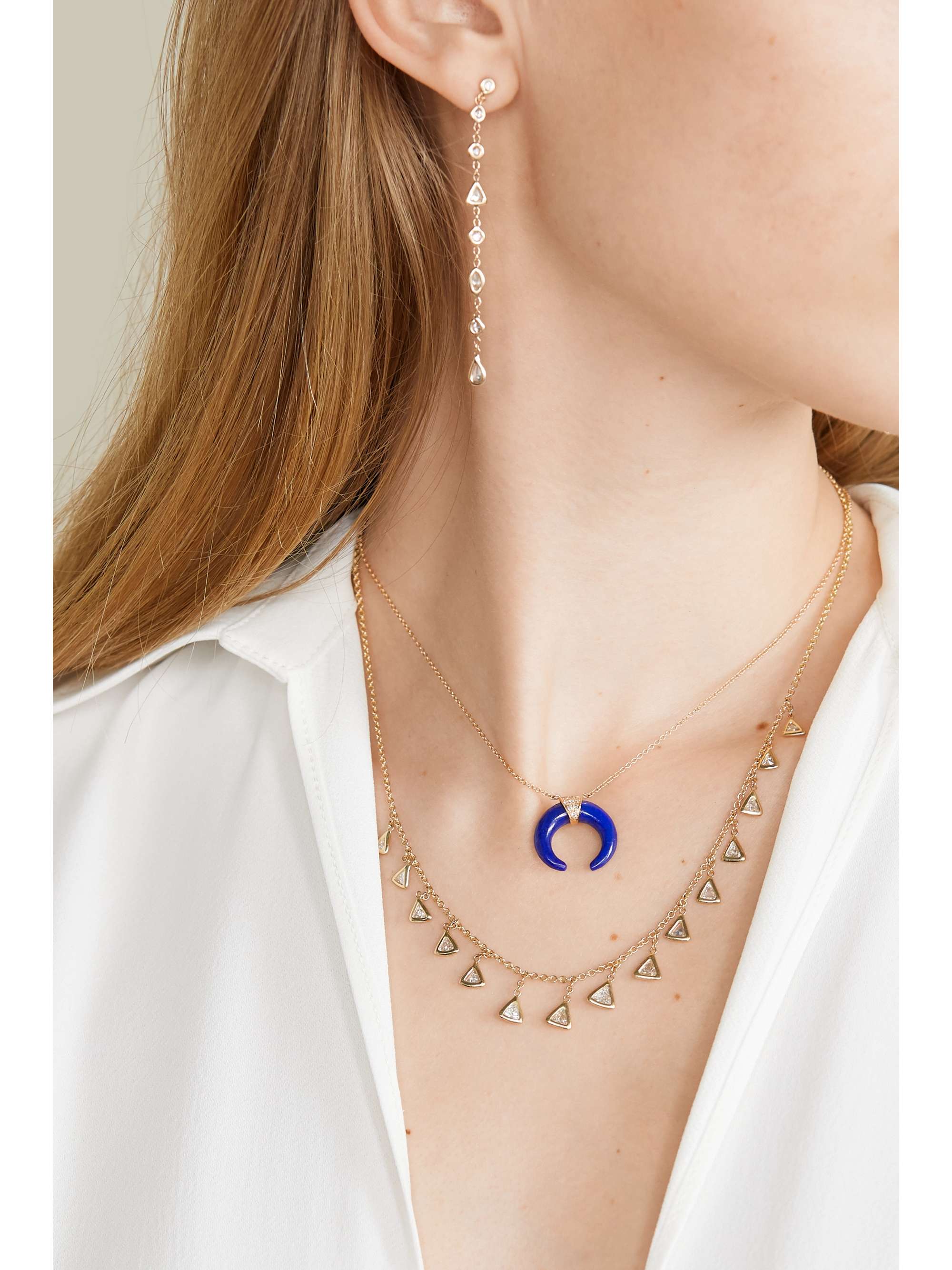 JACQUIE AICHE 14-karat gold diamond necklace