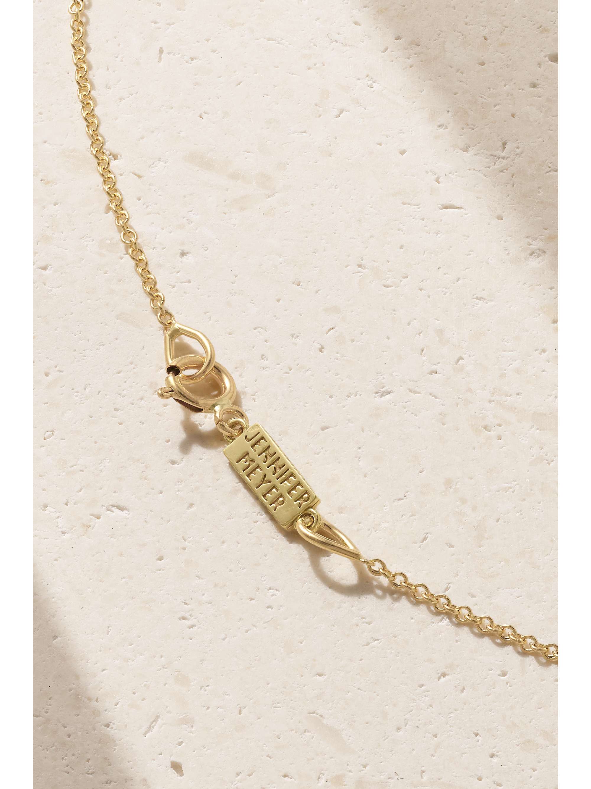 JENNIFER MEYER Large Open Heart 18-karat gold turquoise necklace