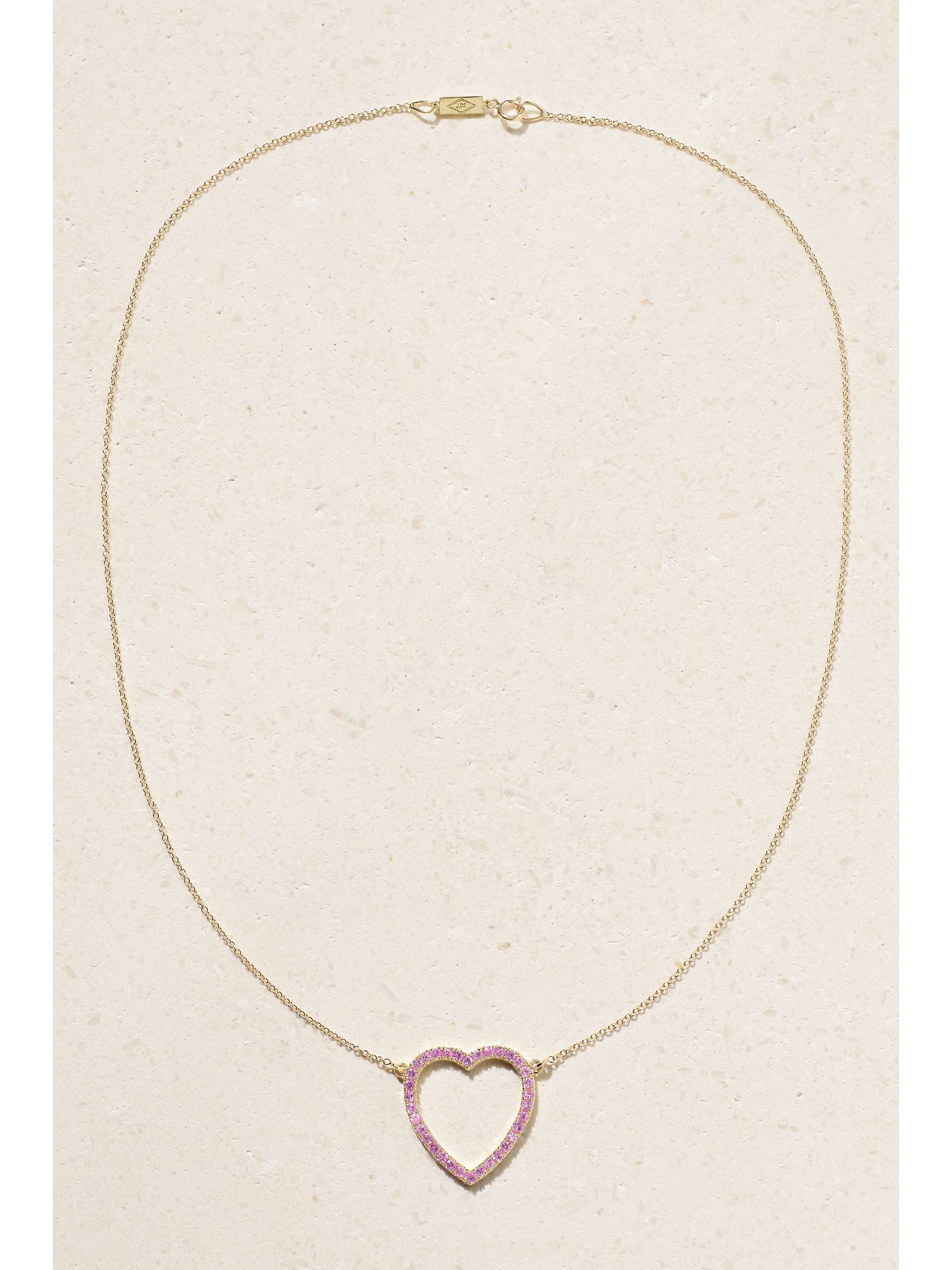 JENNIFER MEYER Large Open Heart 18-karat gold turquoise necklace