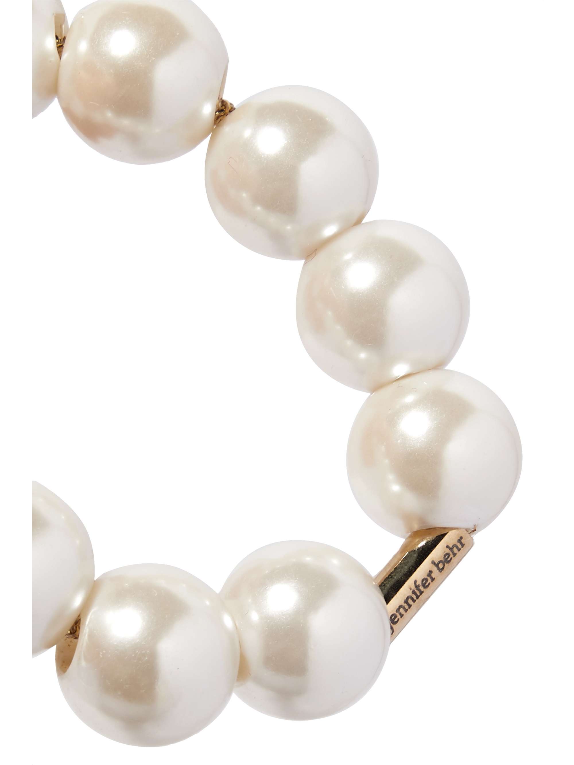 White Henley faux pearl hair tie 