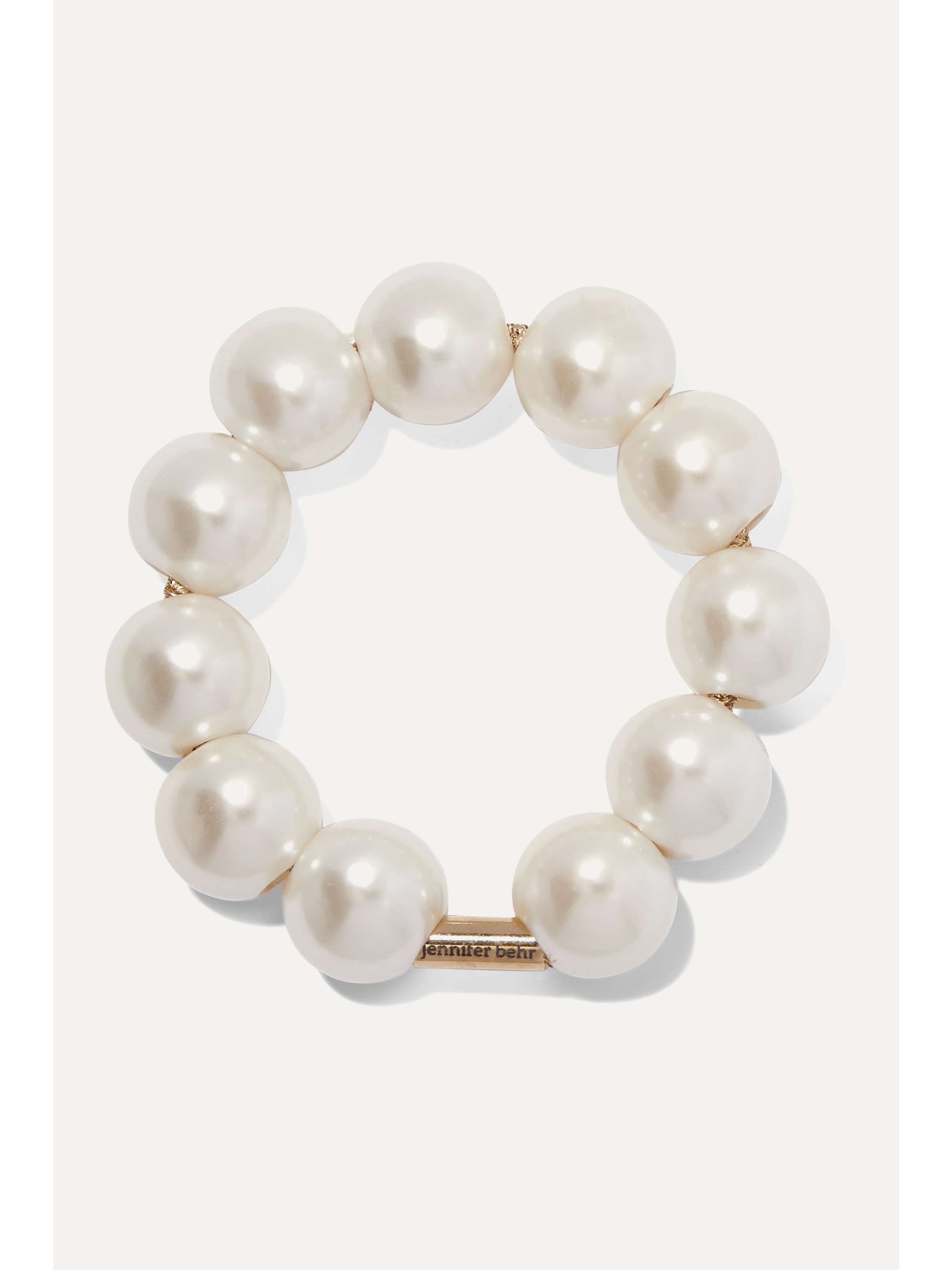 White Henley faux pearl hair tie 