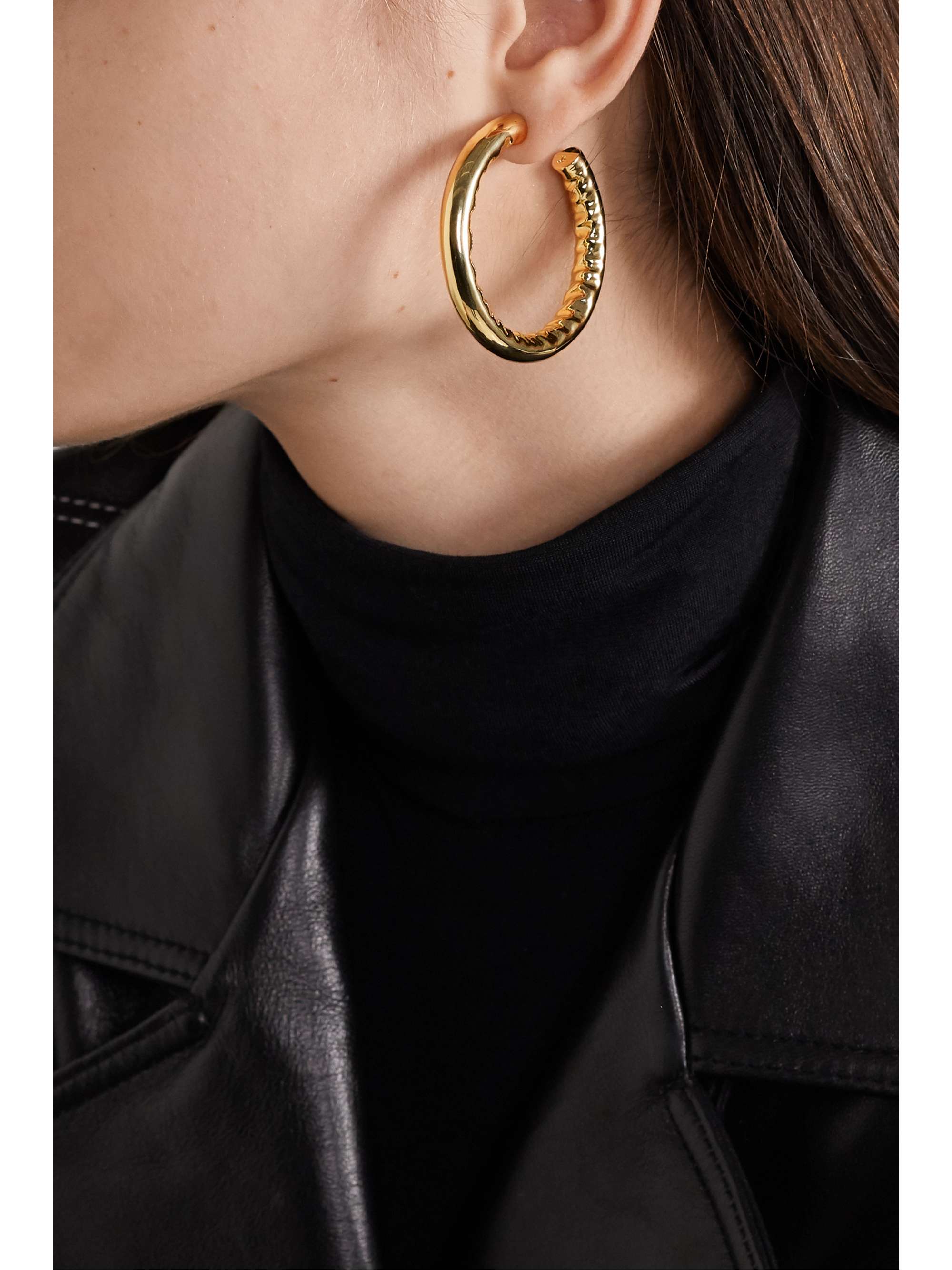 Gold 1 5 Baby Jennifer Gold Plated Hoop Earrings Jennifer Fisher Net A Porter