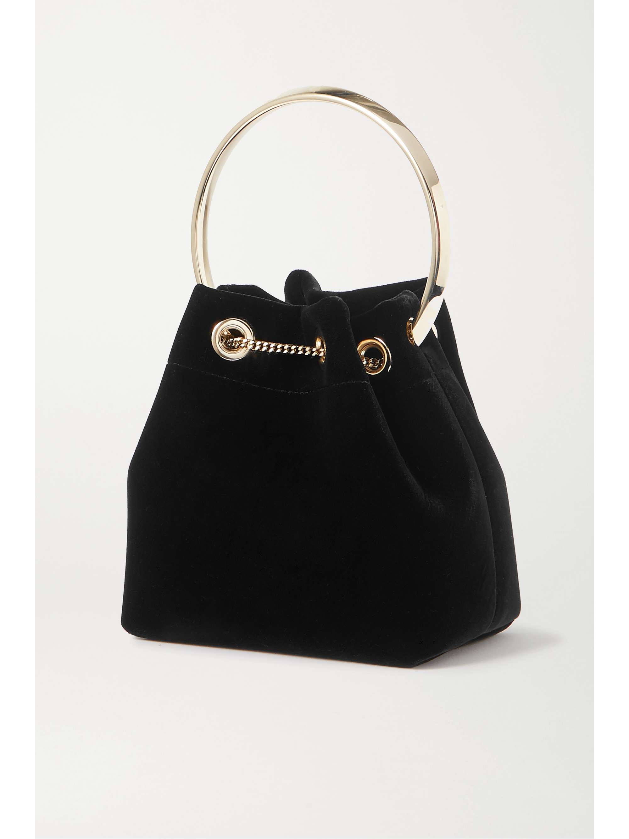 JIMMY CHOO Bon Bon velvet bucket bag