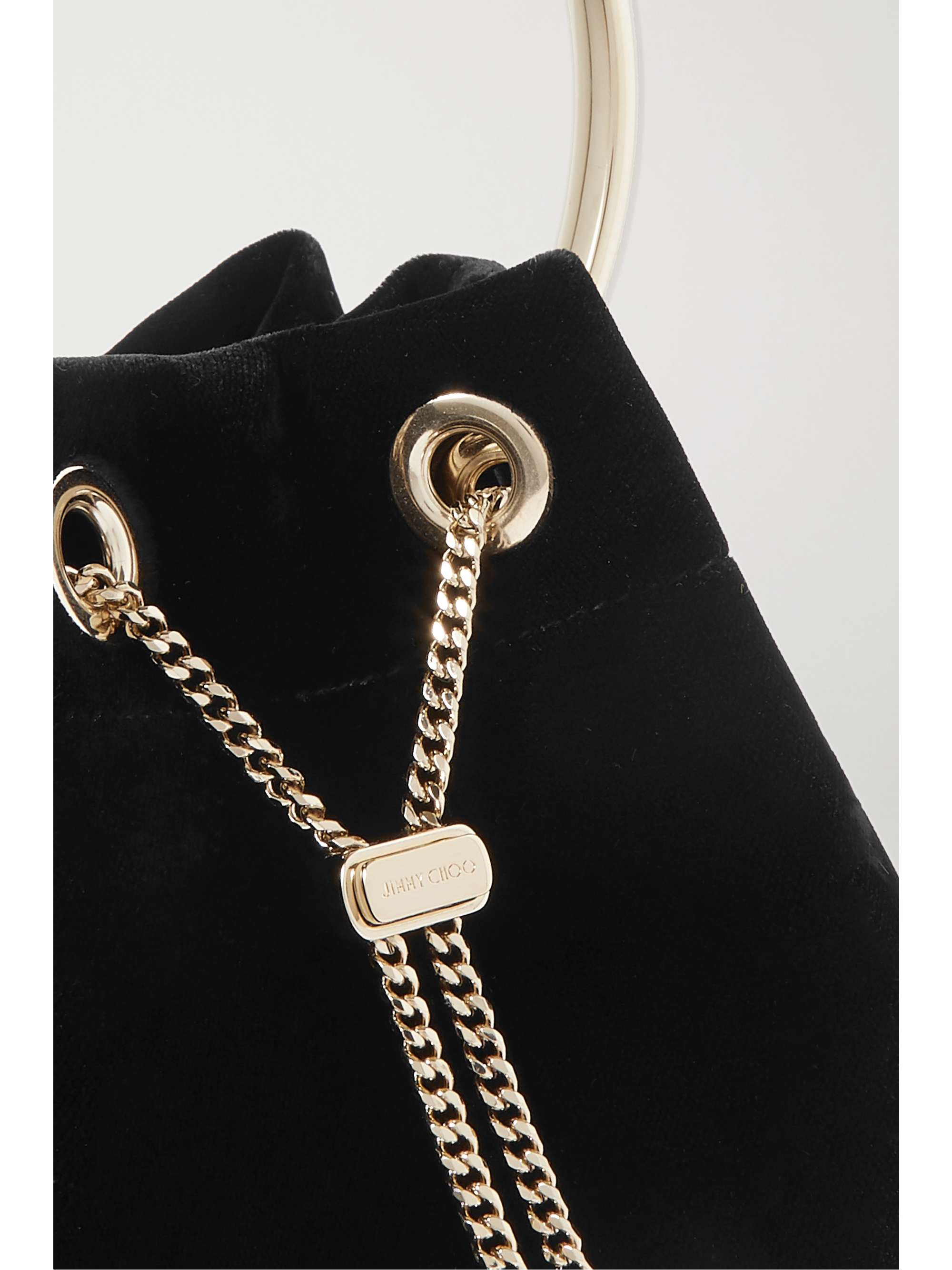 JIMMY CHOO Bon Bon velvet bucket bag