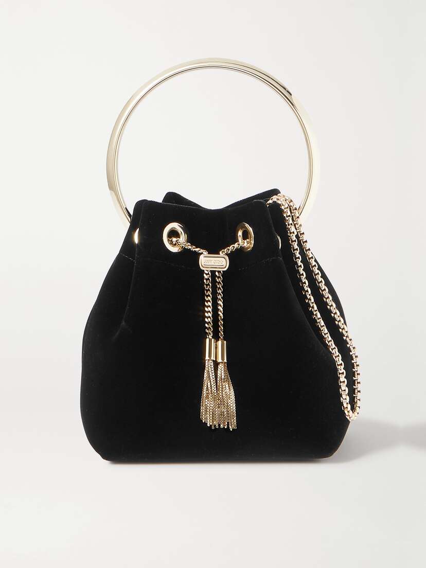 Jimmy Choo Bon Bon Velvet Bucket Bag