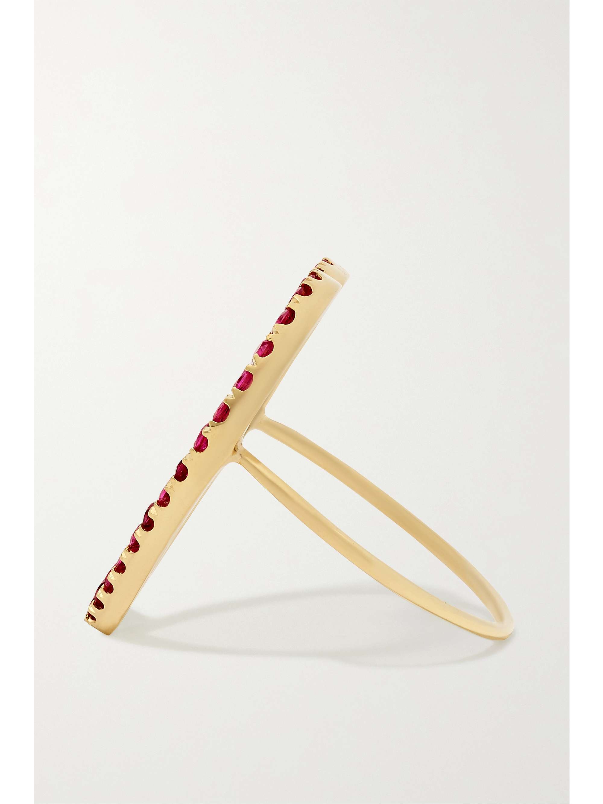 JENNIFER MEYER Large Open Heart 18-karat gold ruby ring