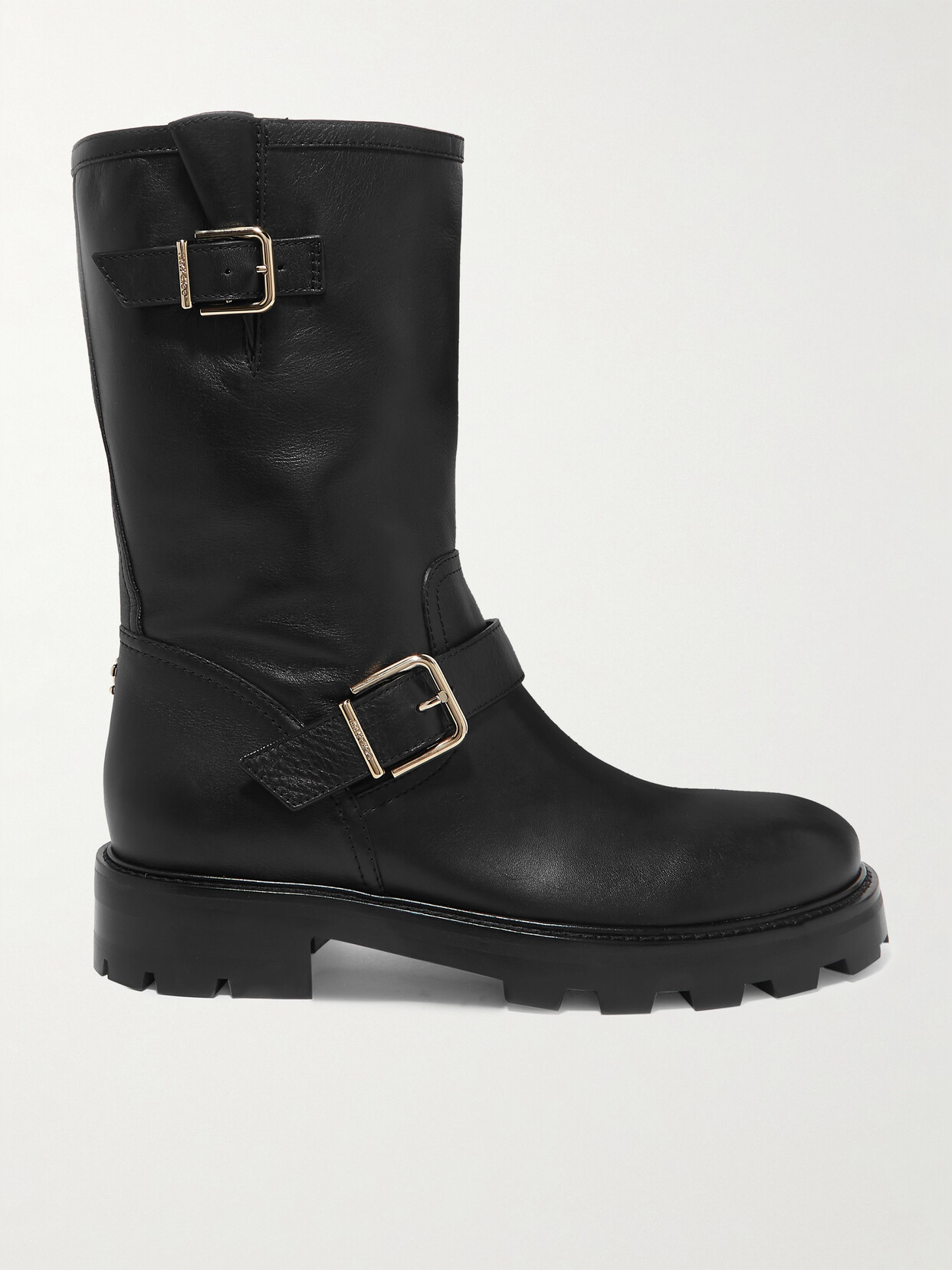 Shop Jimmy Choo Biker Ii Leather Boots In Black