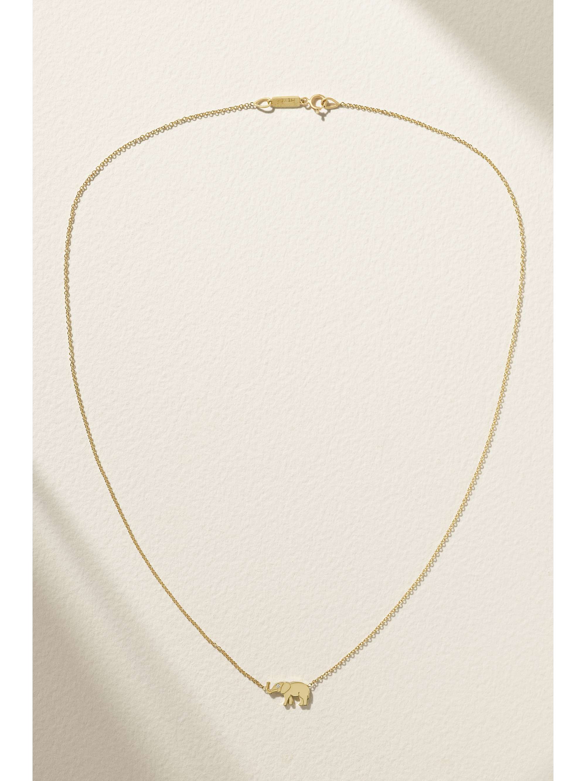 JENNIFER MEYER Mini Elephant 18-karat gold diamond necklace