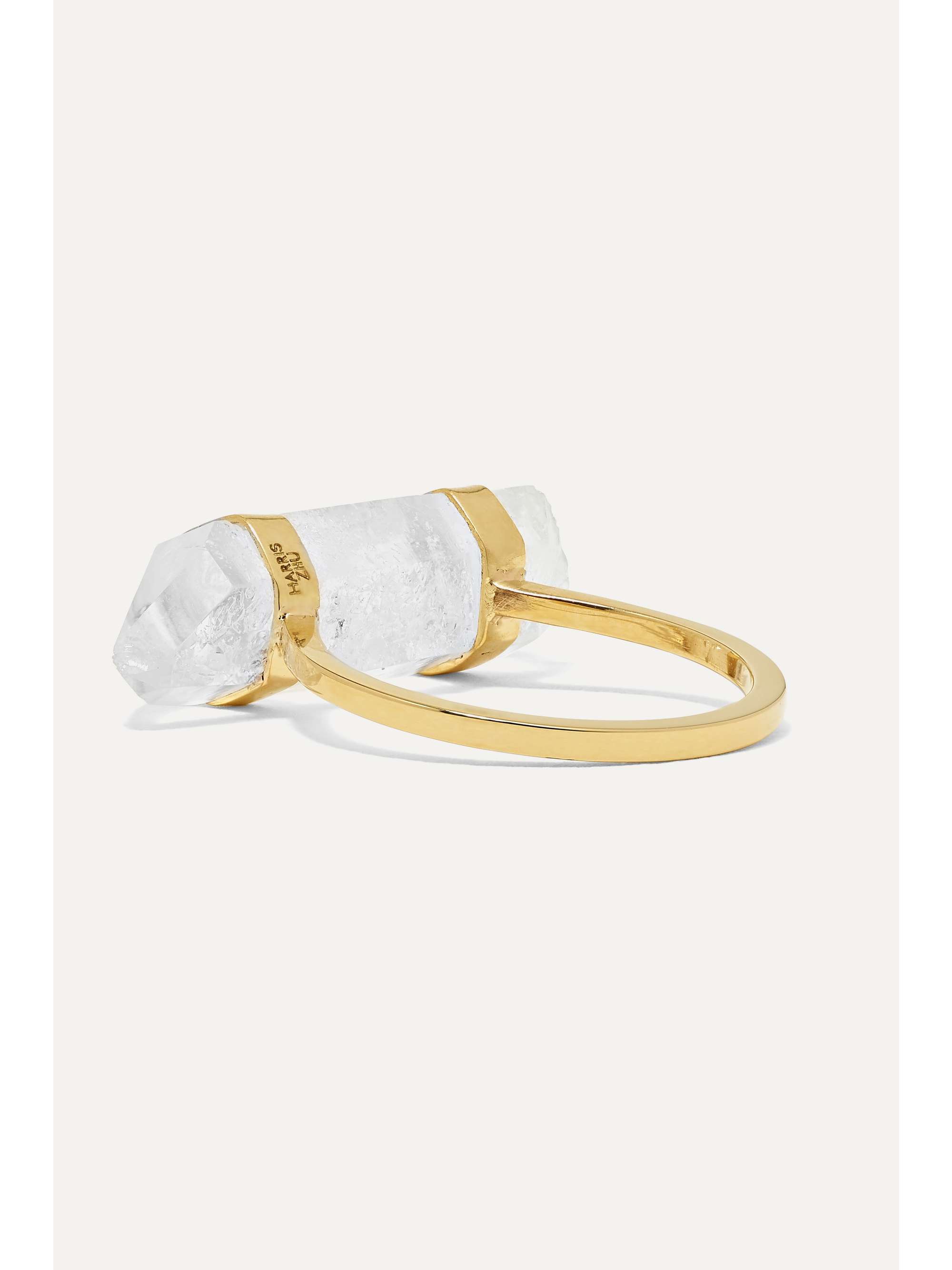 HARRIS ZHU 14-karat gold crystal quartz ring