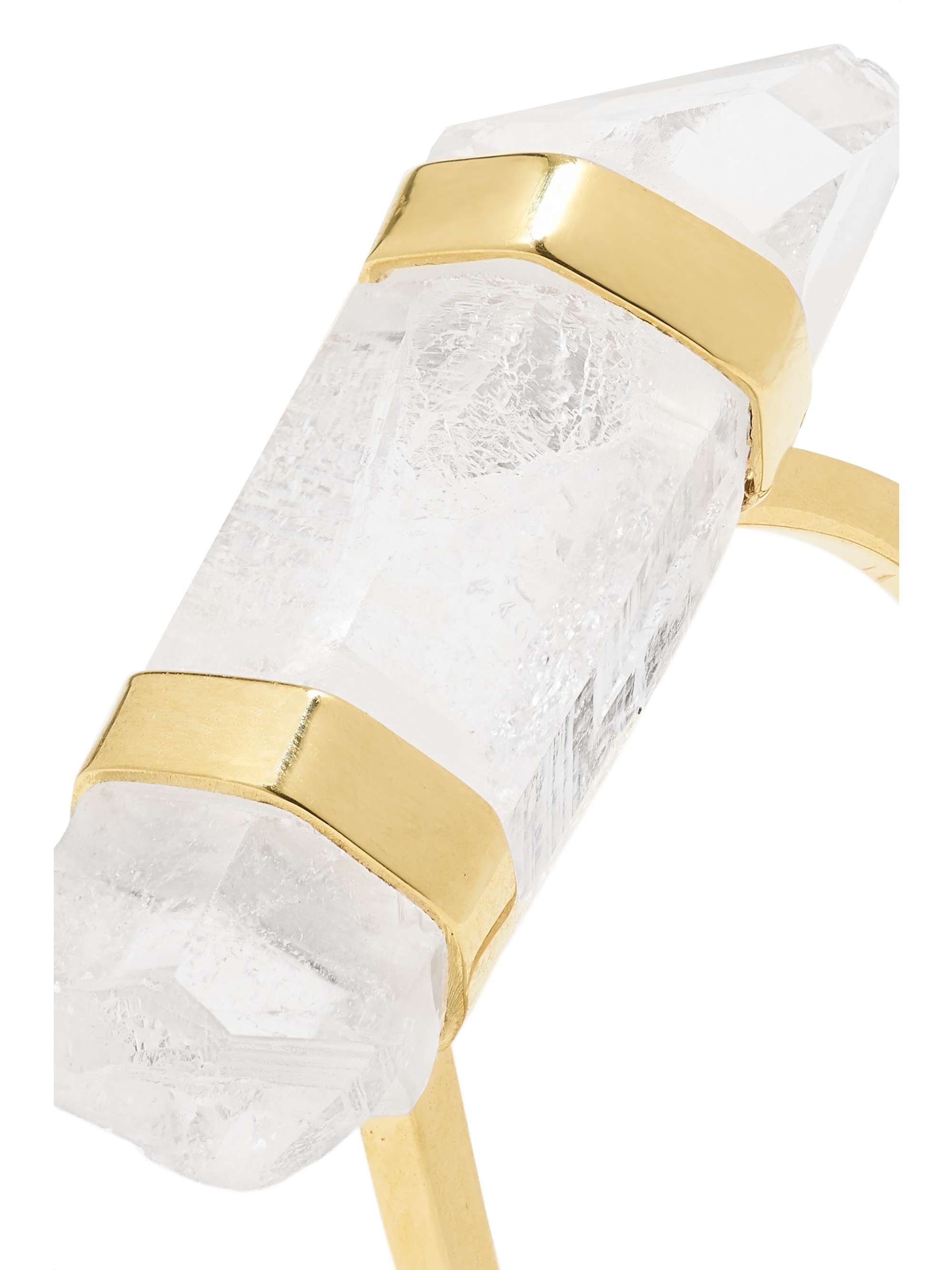 HARRIS ZHU 14-karat gold crystal quartz ring