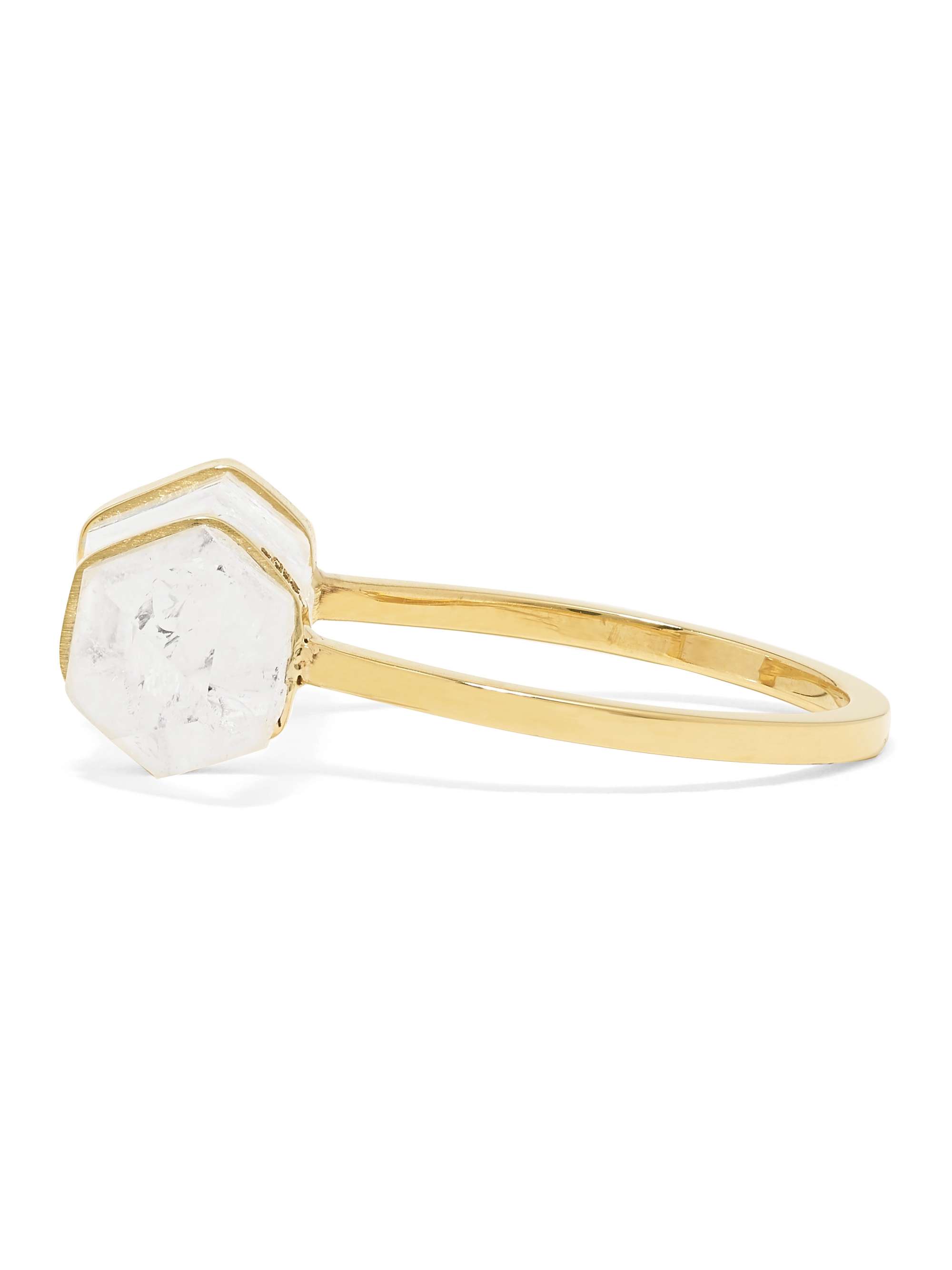 HARRIS ZHU 14-karat gold crystal quartz ring