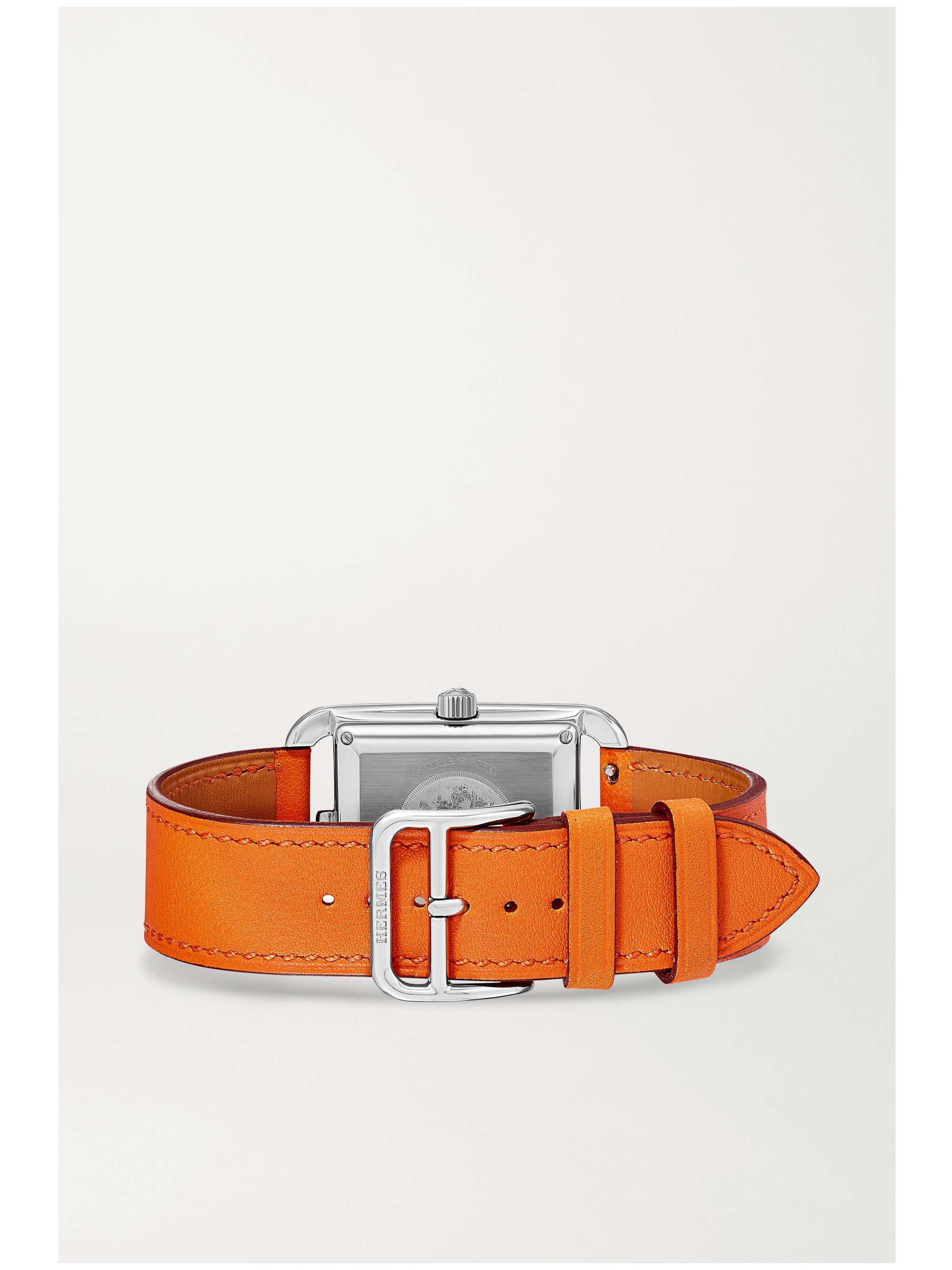 HERMÈS TIMEPIECES Montre en acier inoxydable à bracelet en cuir Cape Cod Crepuscule Large, 37 mm