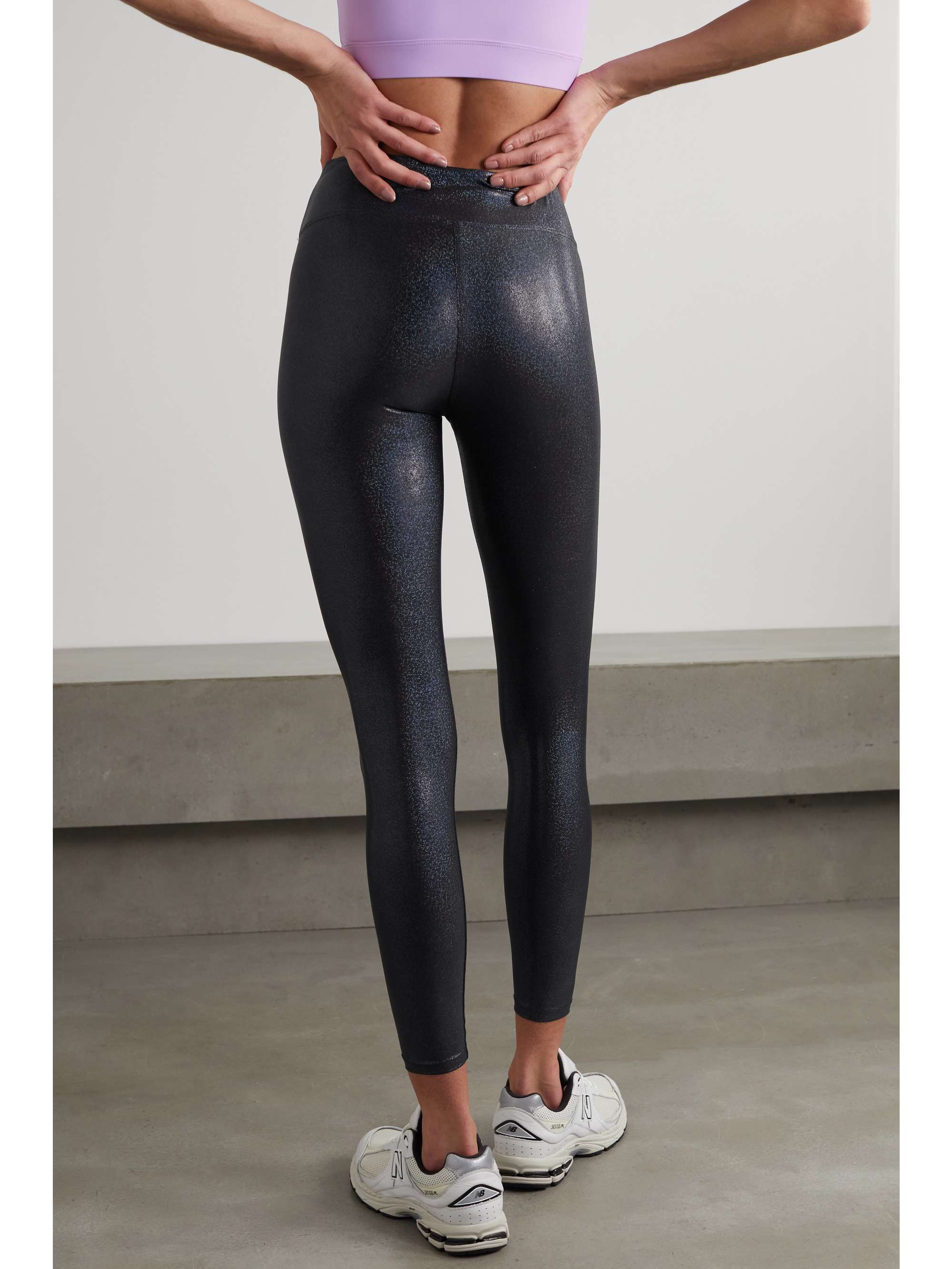 Gunmetal Marvel metallic stretch leggings | HEROINE SPORT | NET-A-PORTER