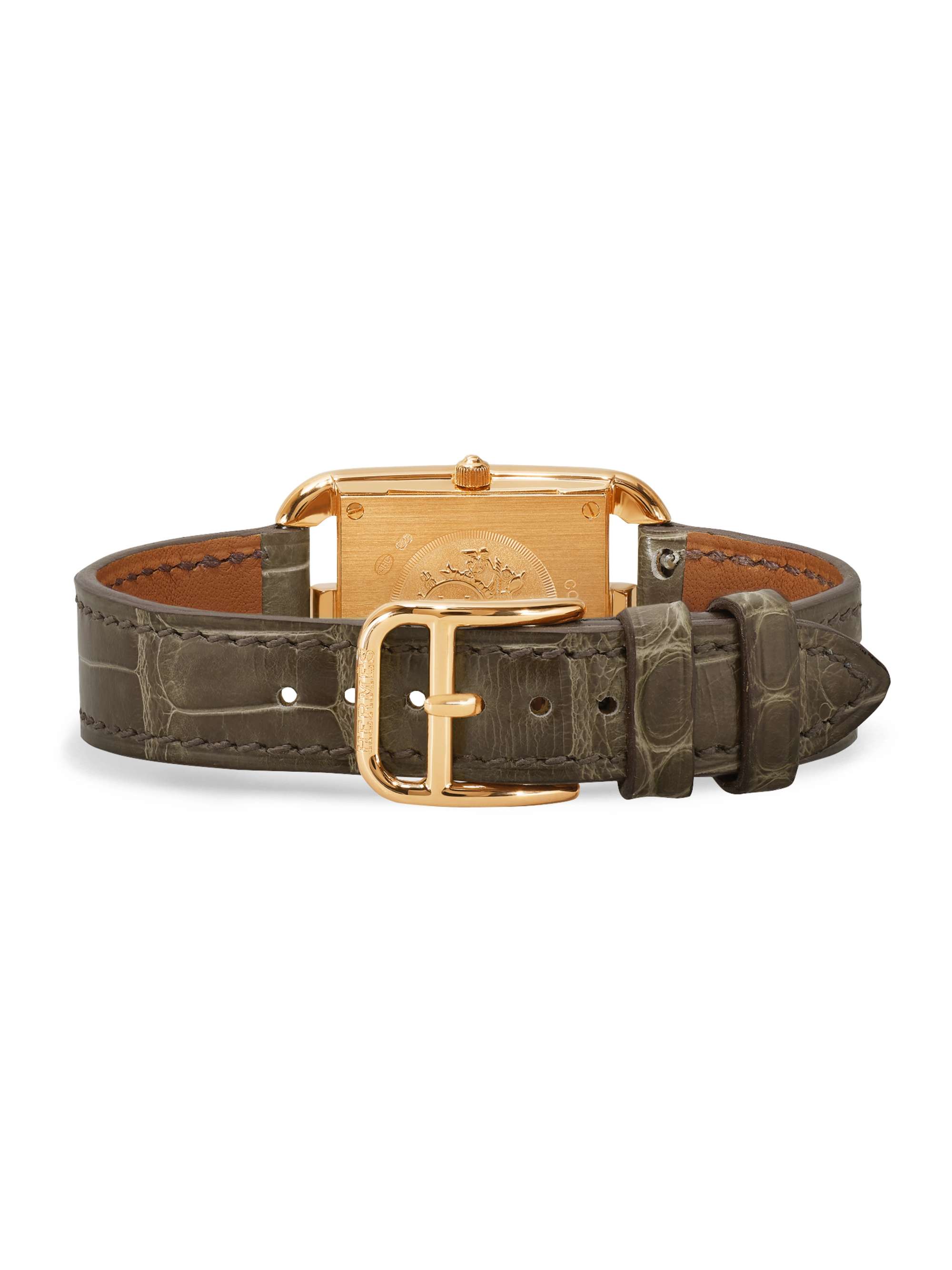 HERMÈS TIMEPIECES Cape Cod 23mm small 18-karat gold, alligator, mother-of-pearl and diamond watch