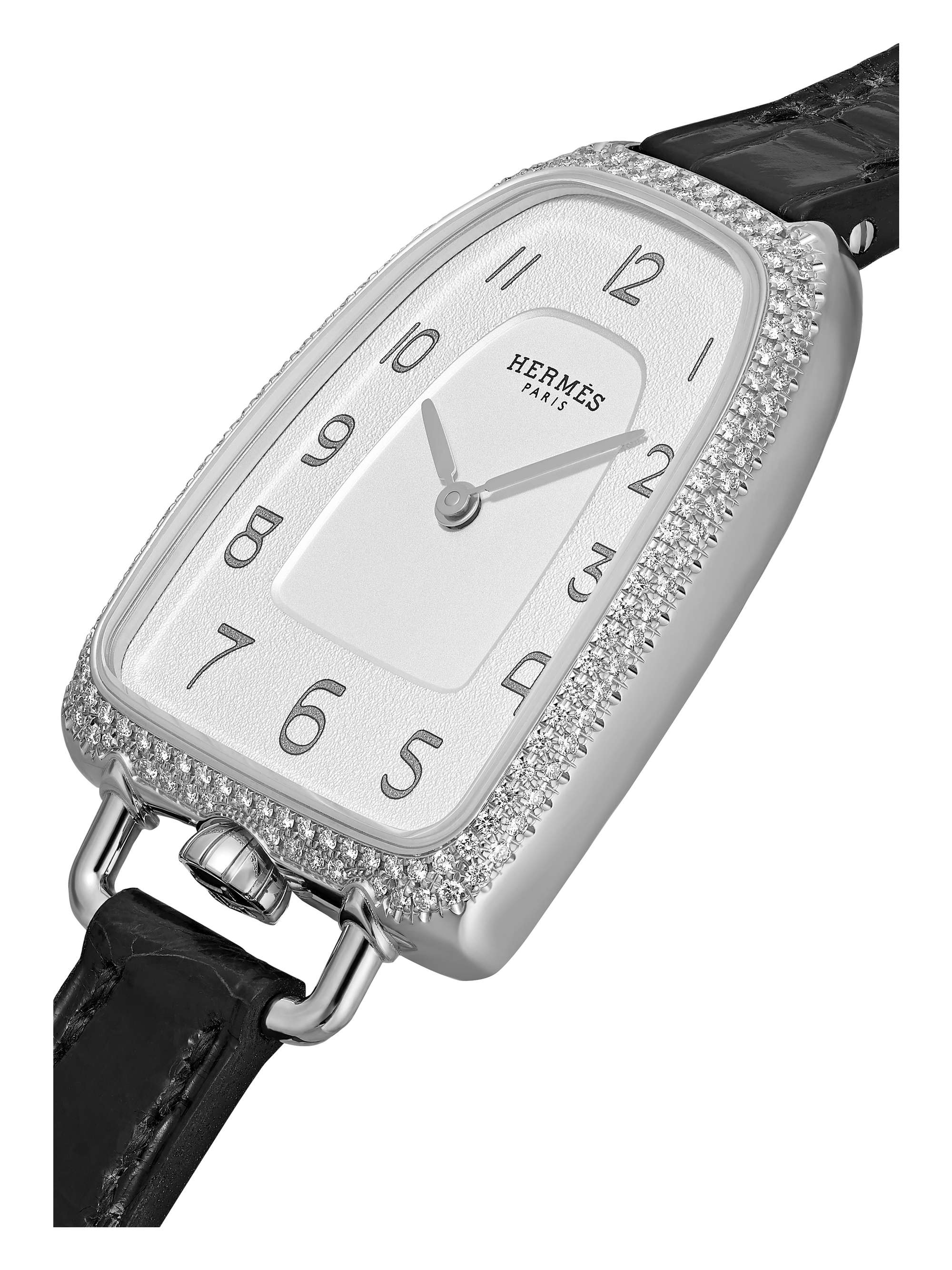 HERMÈS TIMEPIECES Galop d'Hermès 40mm large 18-karat rose gold and alligator watch
