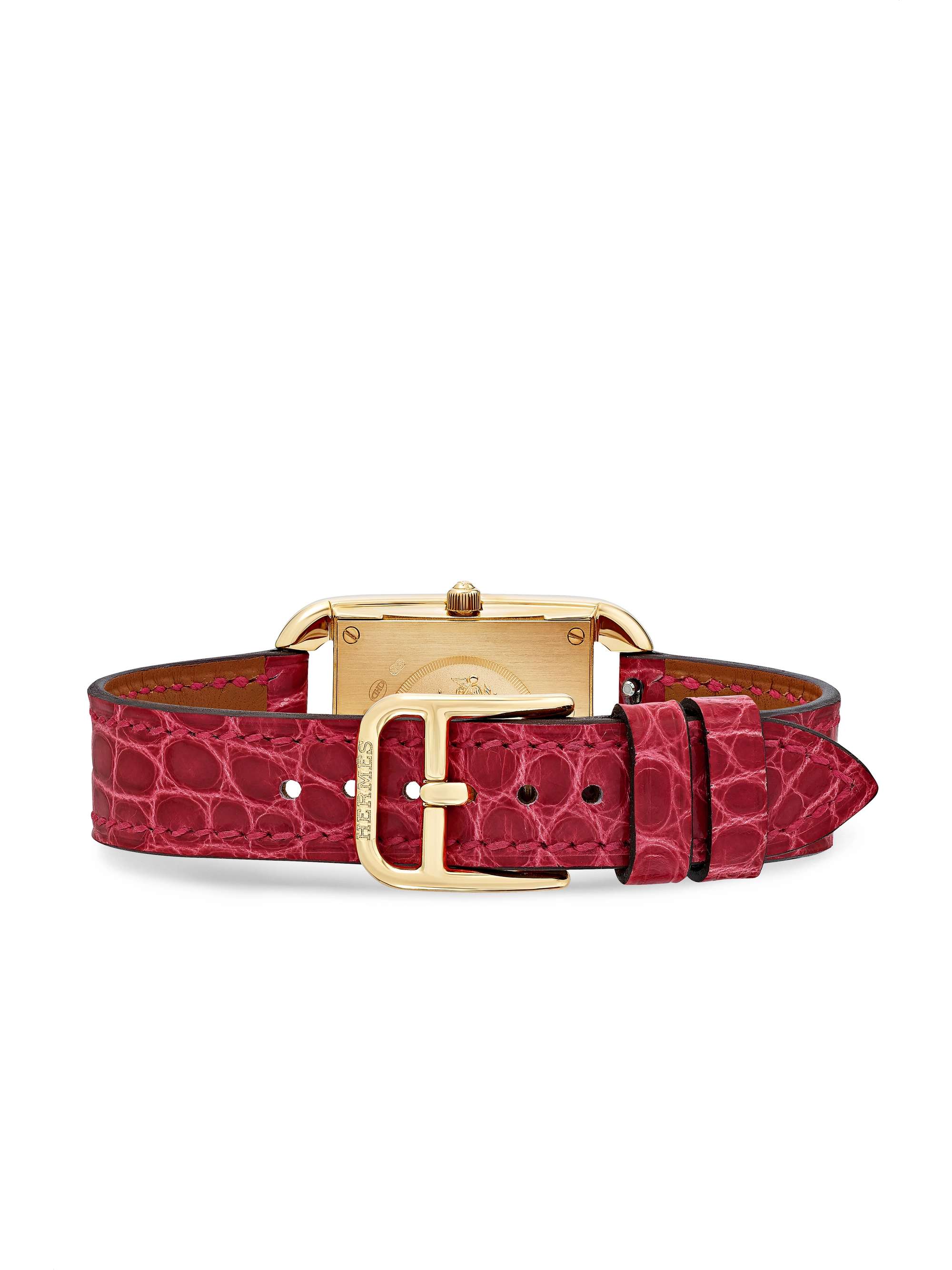 HERMÈS TIMEPIECES Cape Cod 23mm small 18-karat gold, alligator, mother-of-pearl and diamond watch