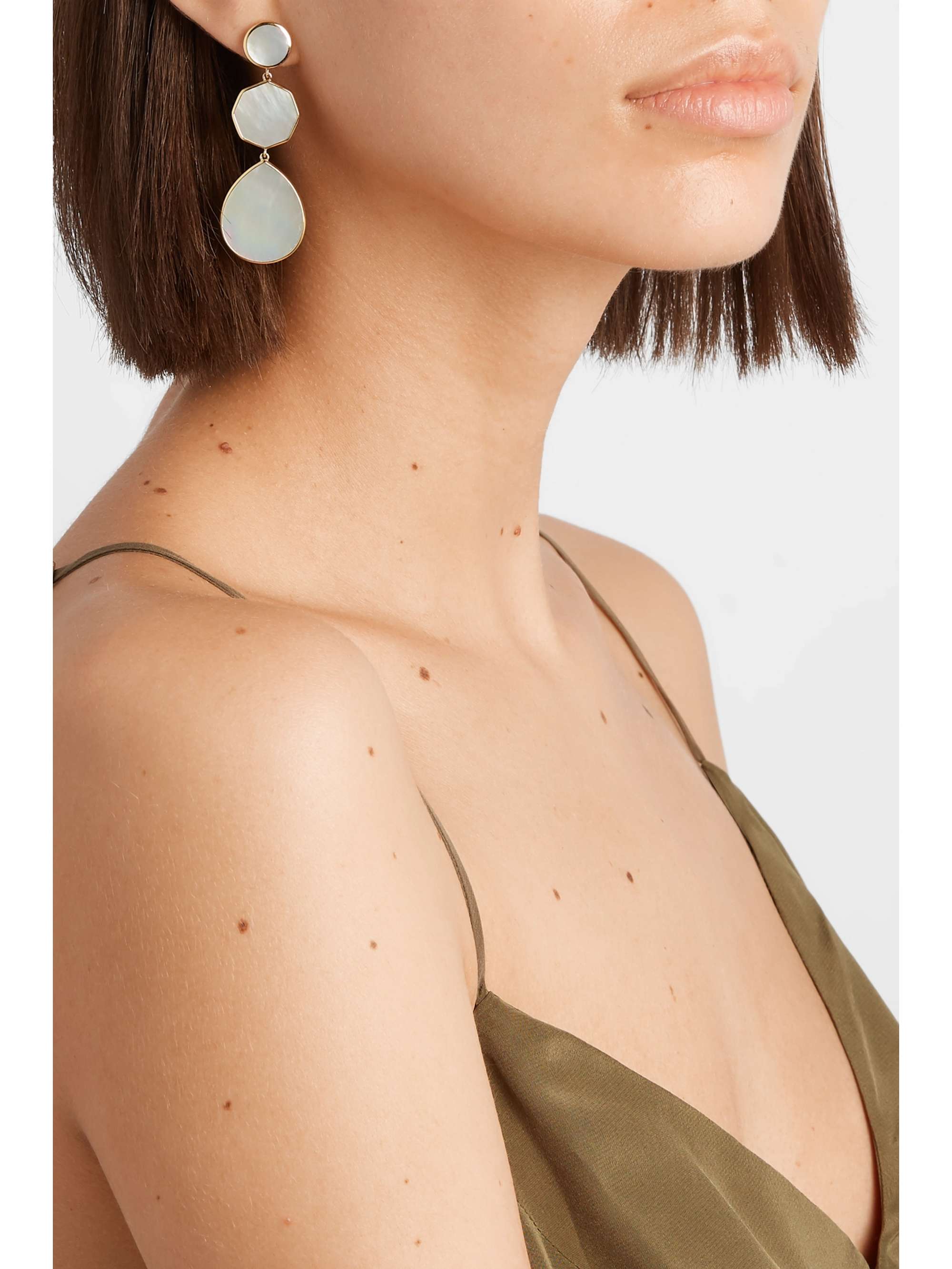 IPPOLITA Polished Rock Candy 18-karat gold mother-of-pearl earrings