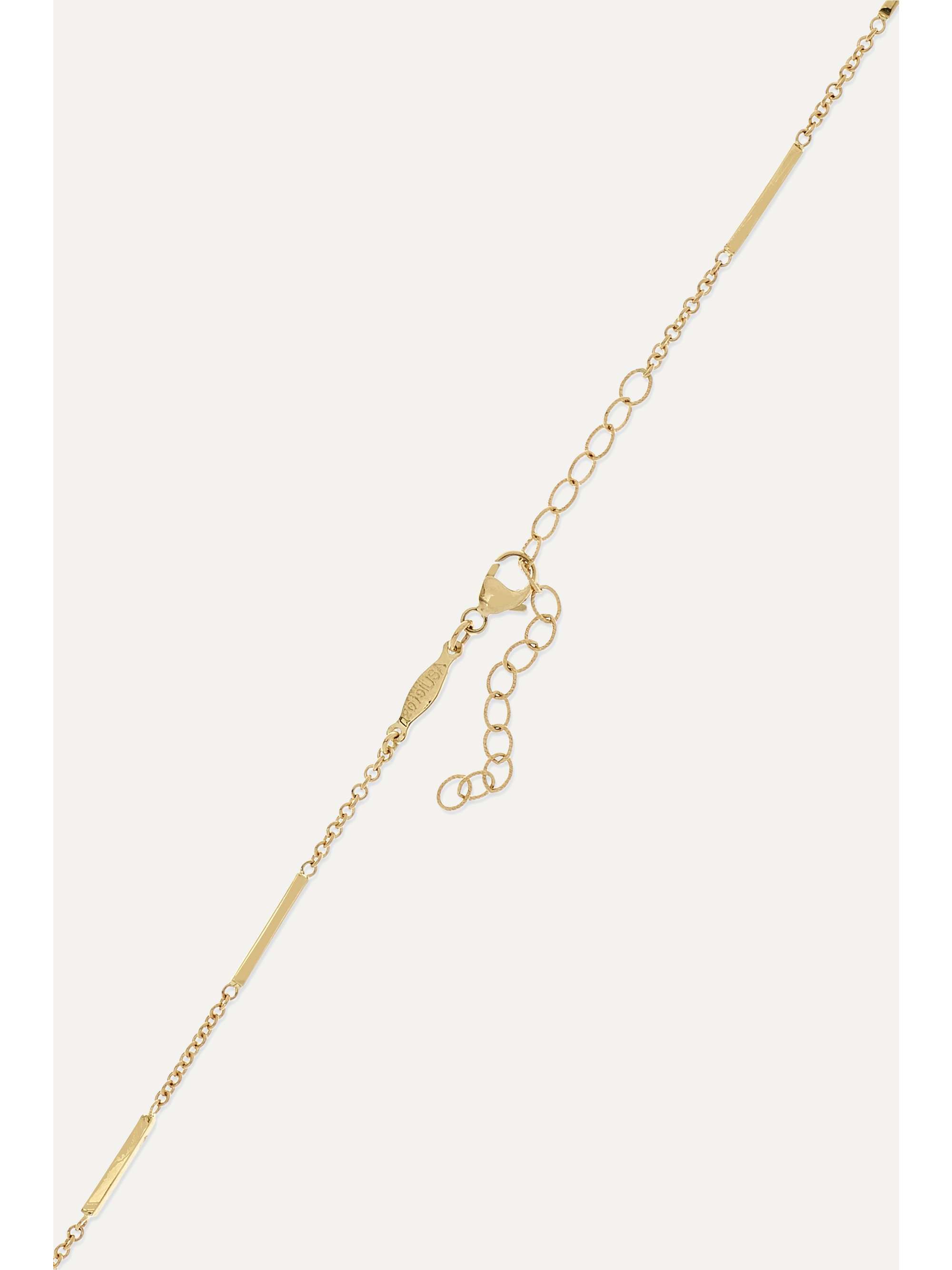 JACQUIE AICHE Aladdin 14-karat gold, mother-of-pearl and diamond necklace
