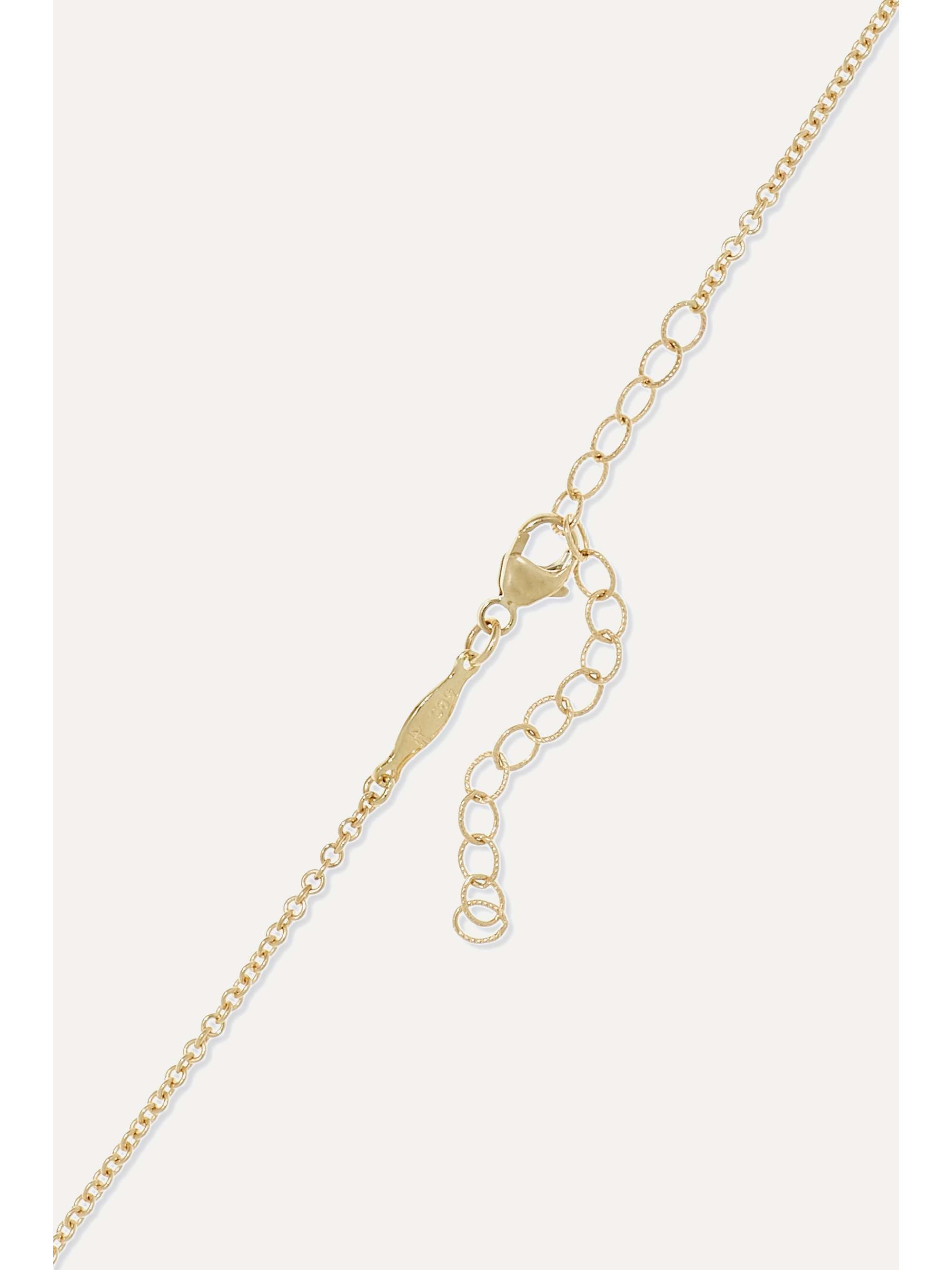 JACQUIE AICHE Emily 14-karat gold, moonstone and diamond necklace