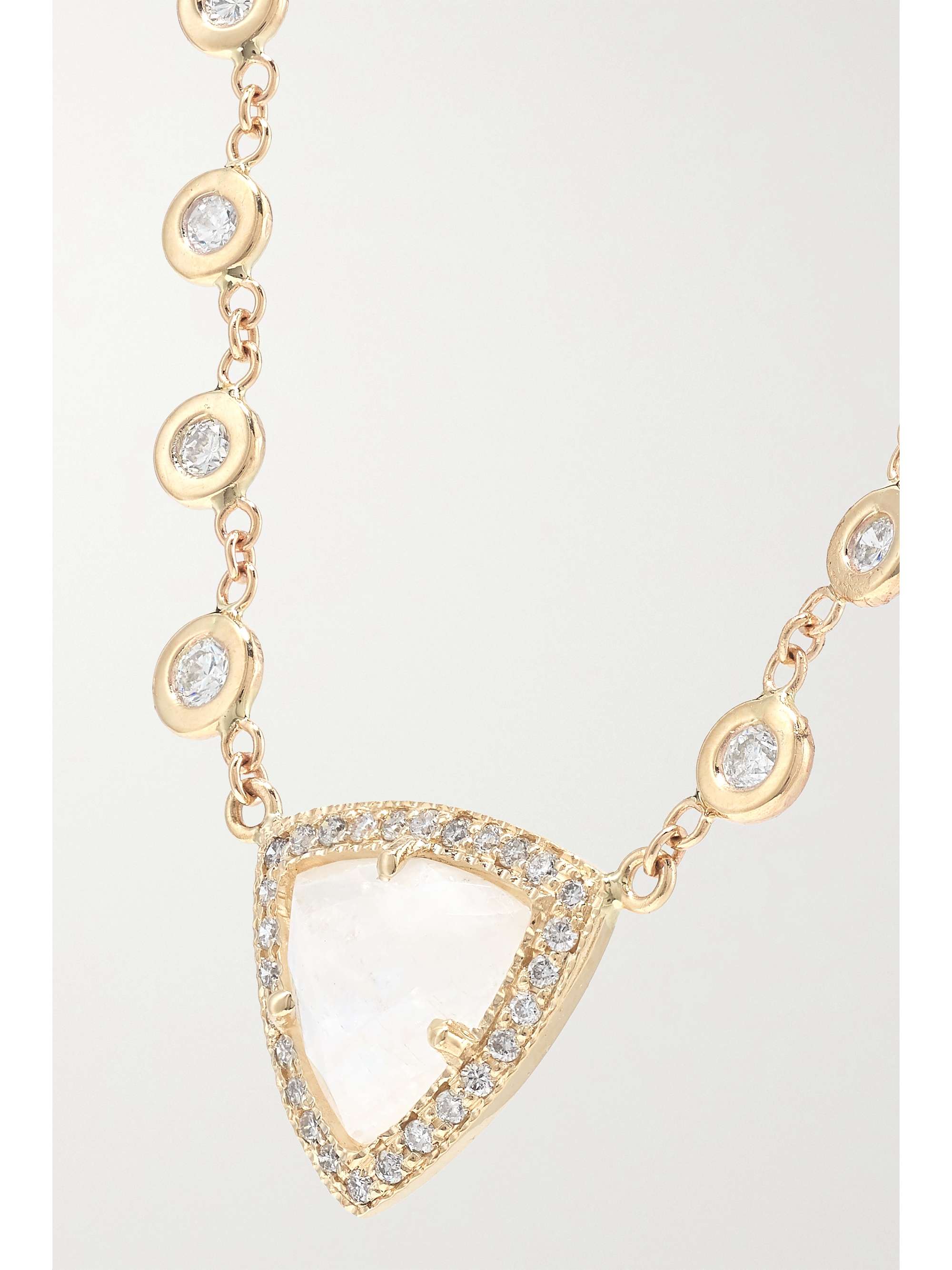 JACQUIE AICHE Emily 14-karat gold, moonstone and diamond necklace