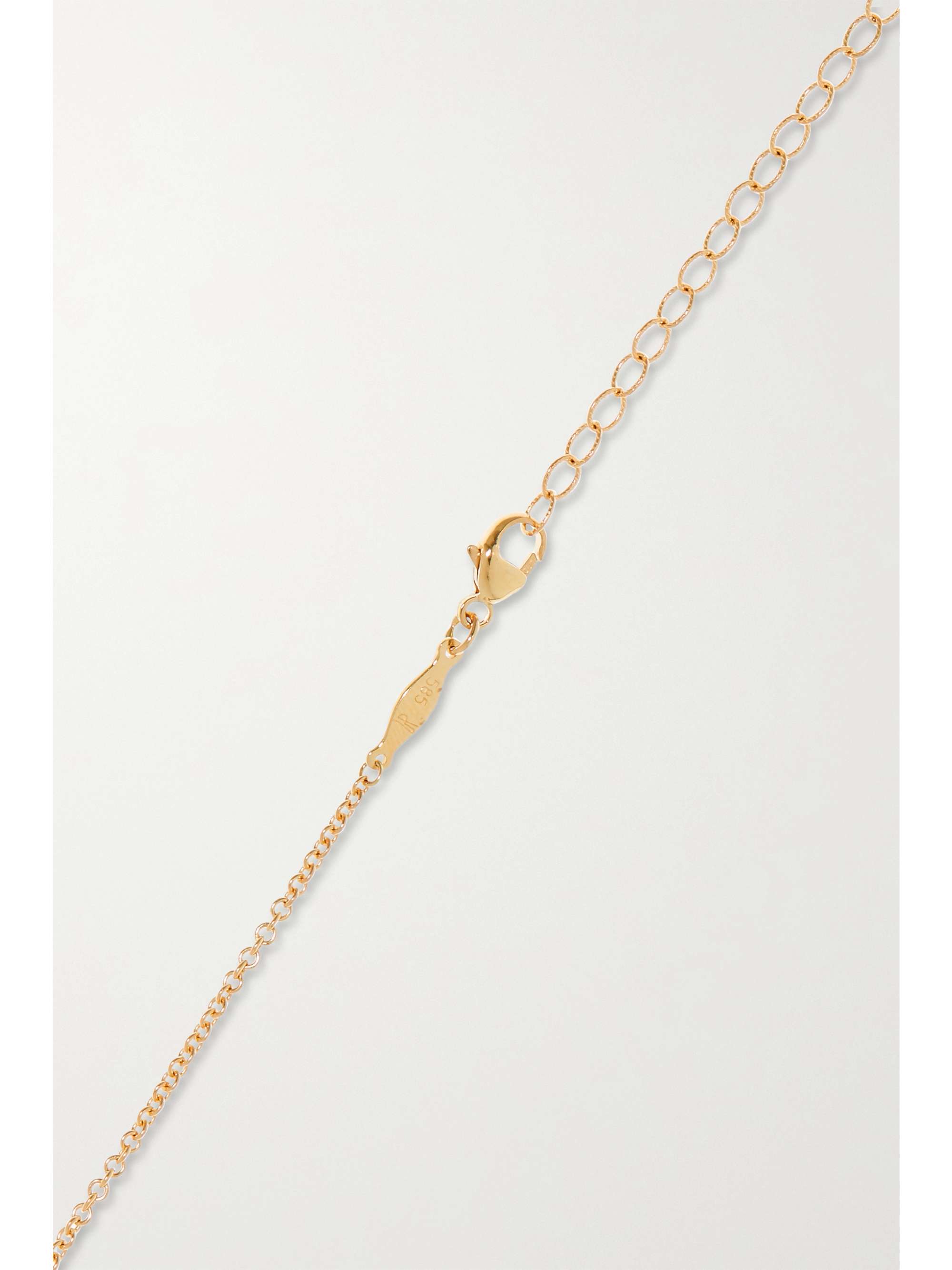 JACQUIE AICHE Emily 14-karat gold, turquoise and diamond necklace