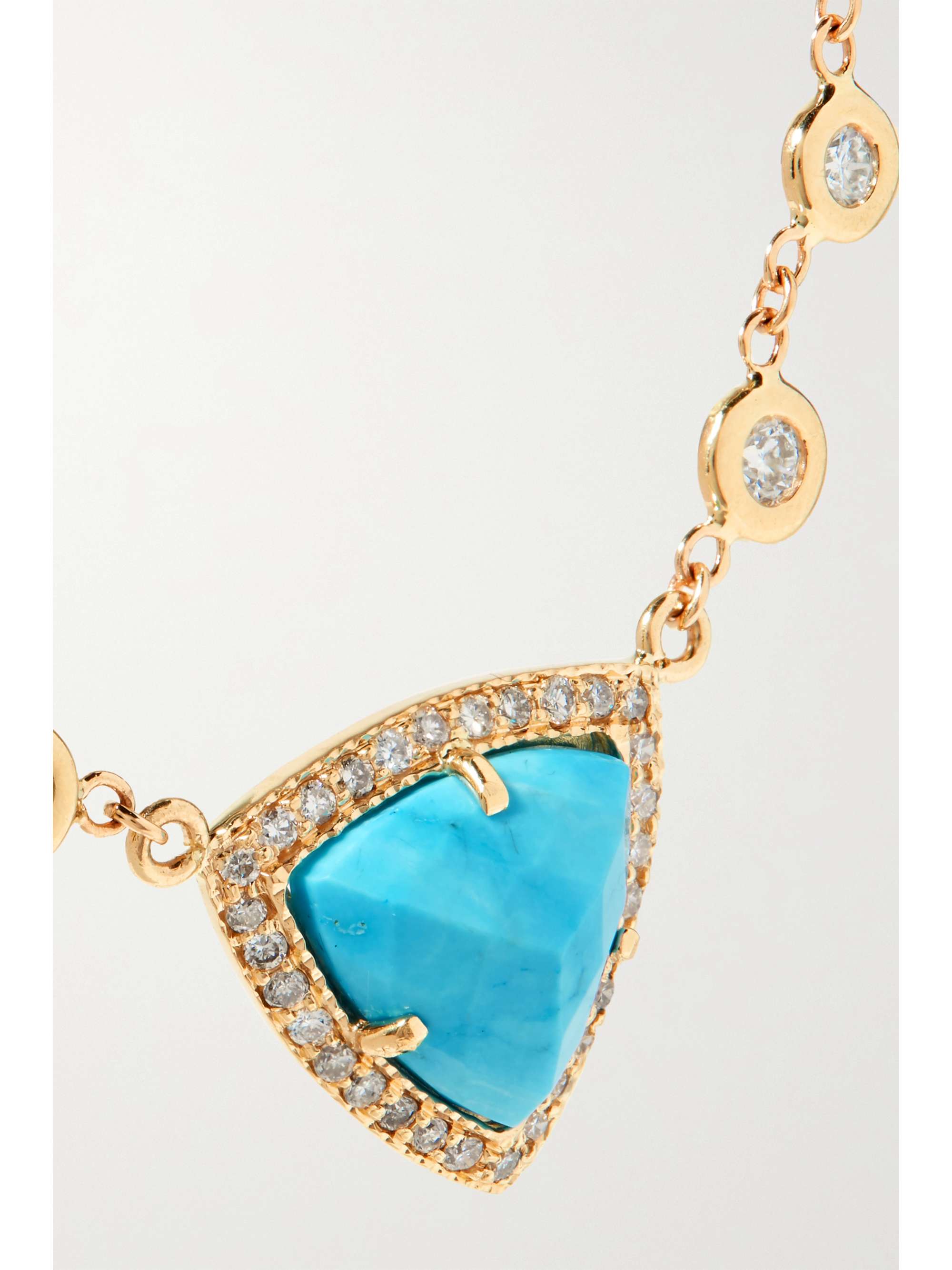 JACQUIE AICHE Emily 14-karat gold, turquoise and diamond necklace