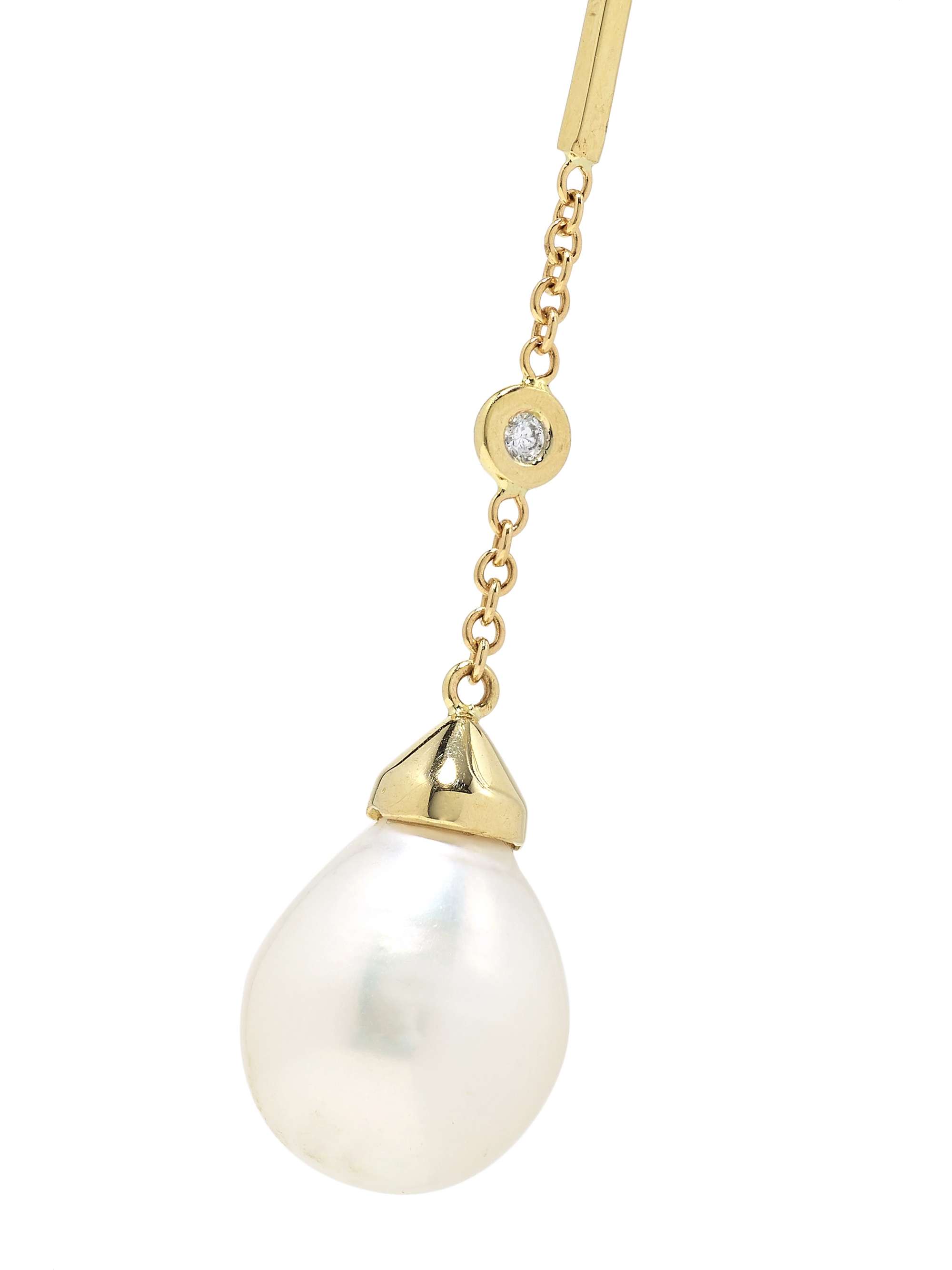JACQUIE AICHE 14-karat gold, diamond and pearl necklace