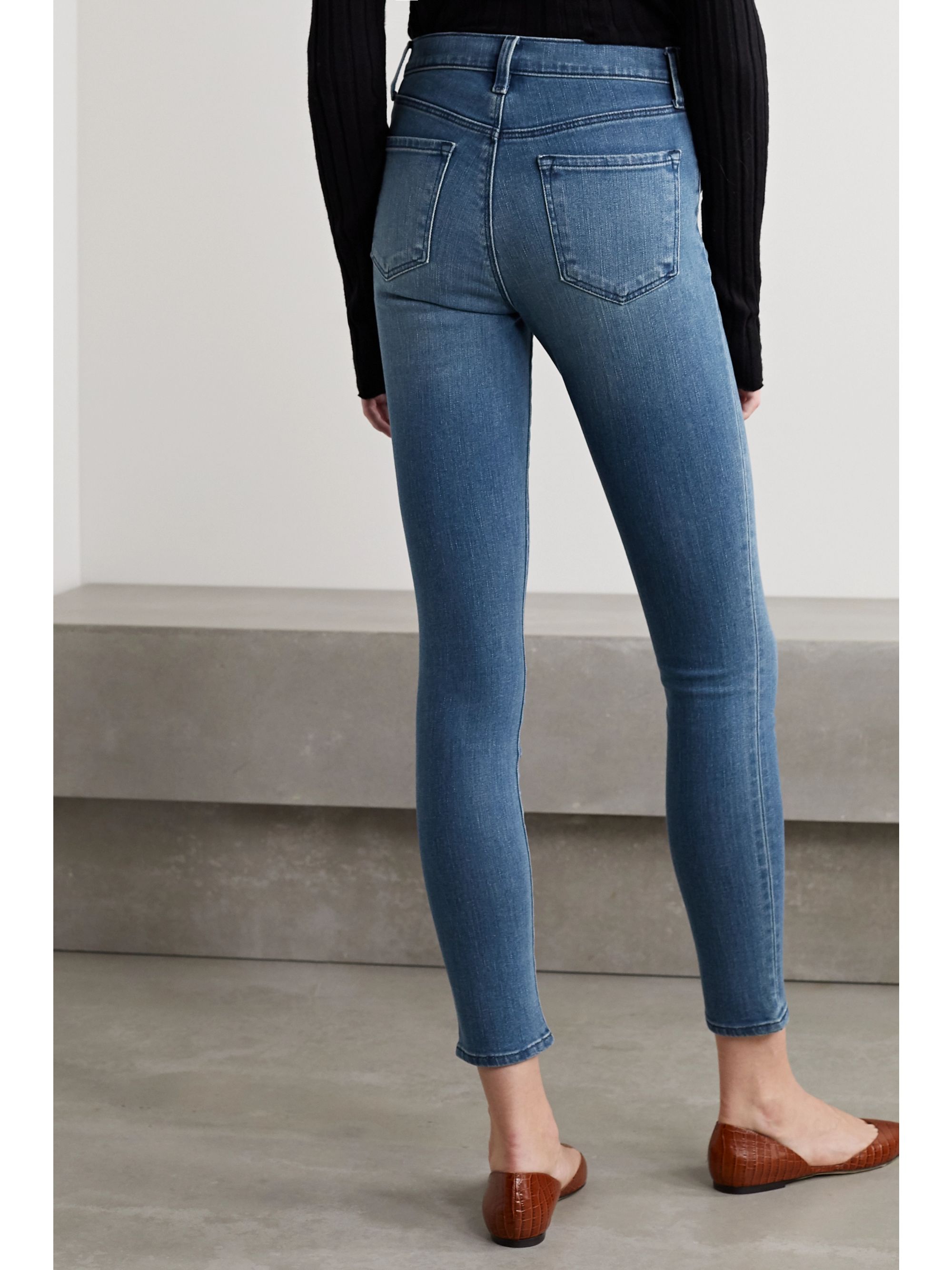 buckle jean shorts
