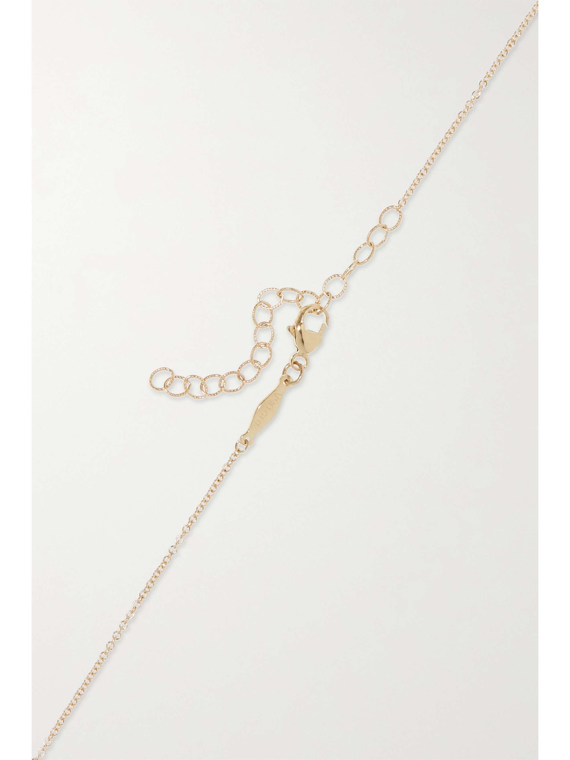 JACQUIE AICHE 14-karat gold, turquoise and diamond necklace