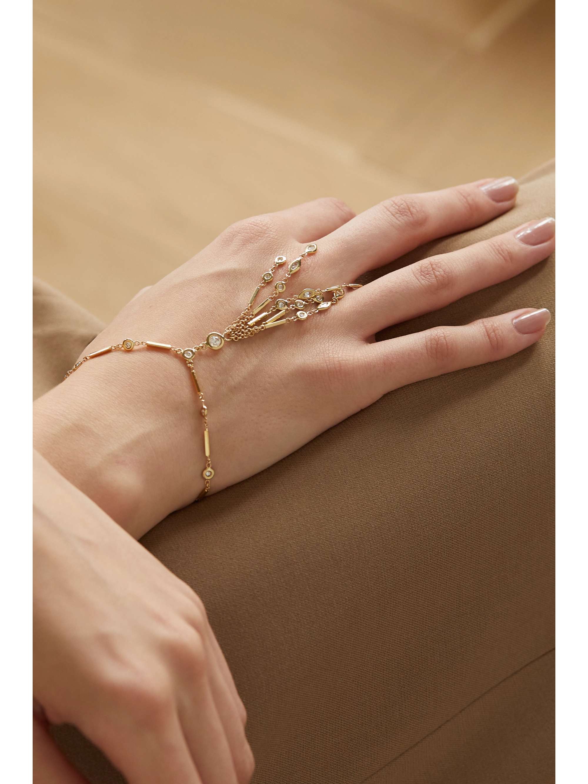 JACQUIE AICHE 14-karat gold diamond bracelet