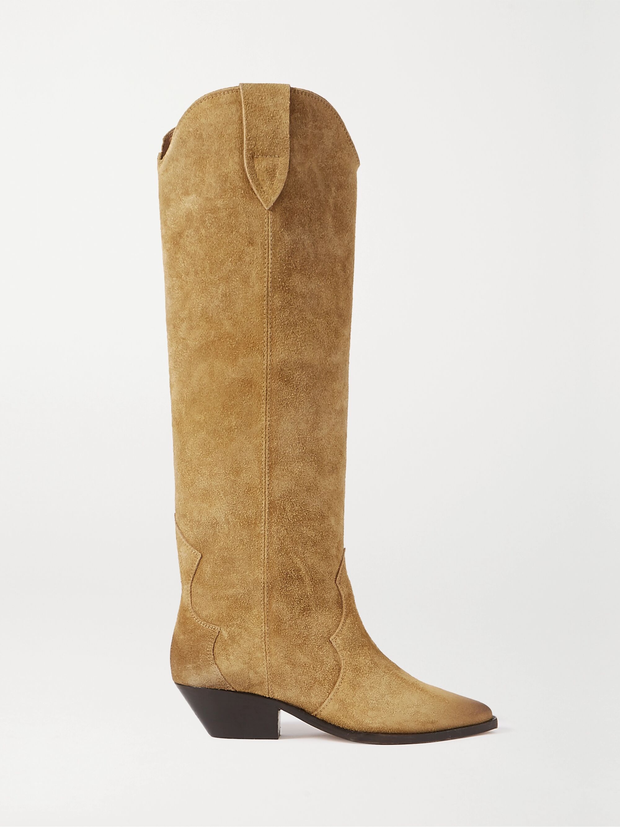 Beige Denvee suede knee boots | ISABEL 