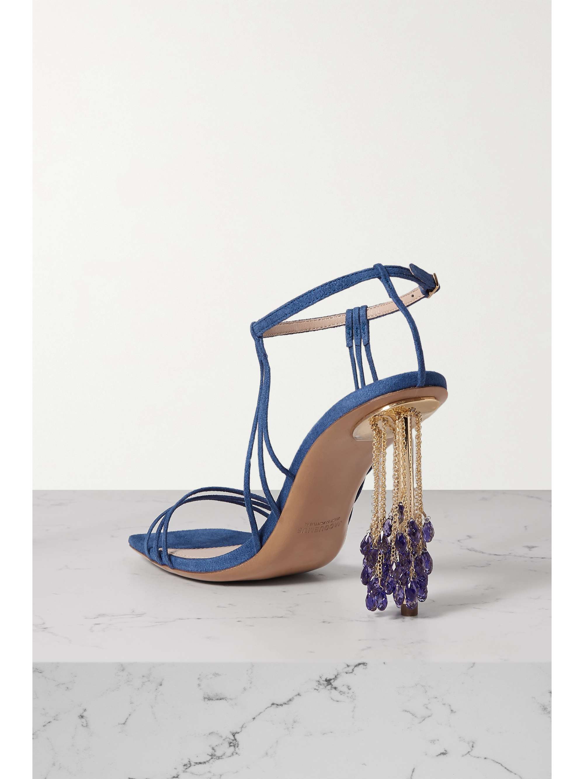 JACQUEMUS 带缀饰绒面革凉鞋