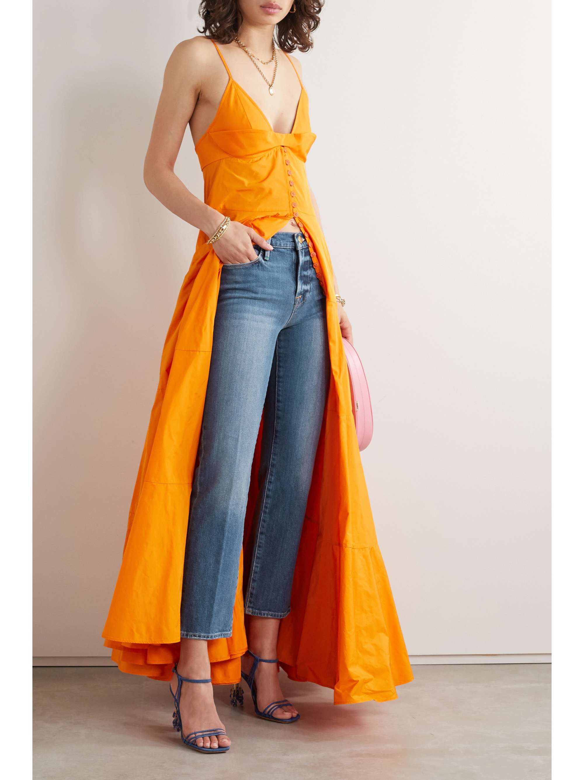 JACQUEMUS 带缀饰绒面革凉鞋