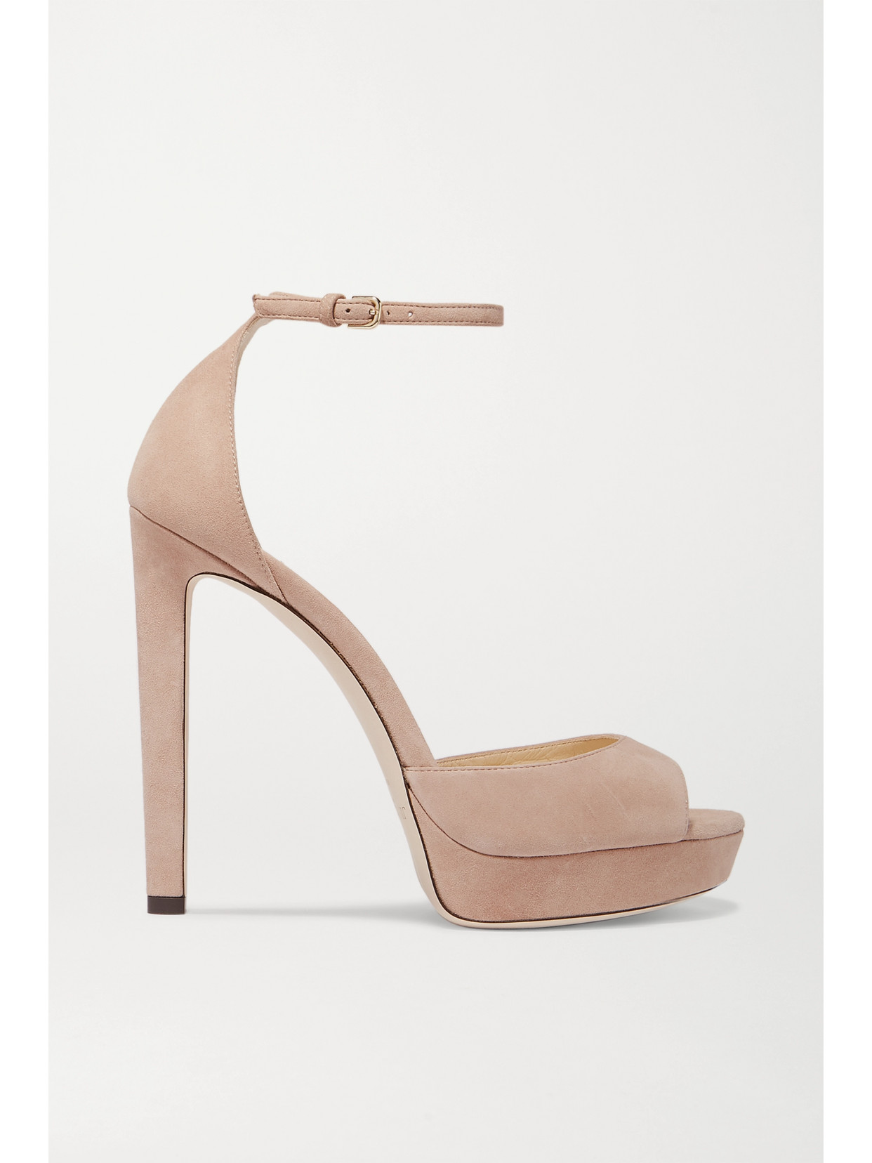 Jimmy Choo Pattie 130 Suede Platform Sandals - Neutrals