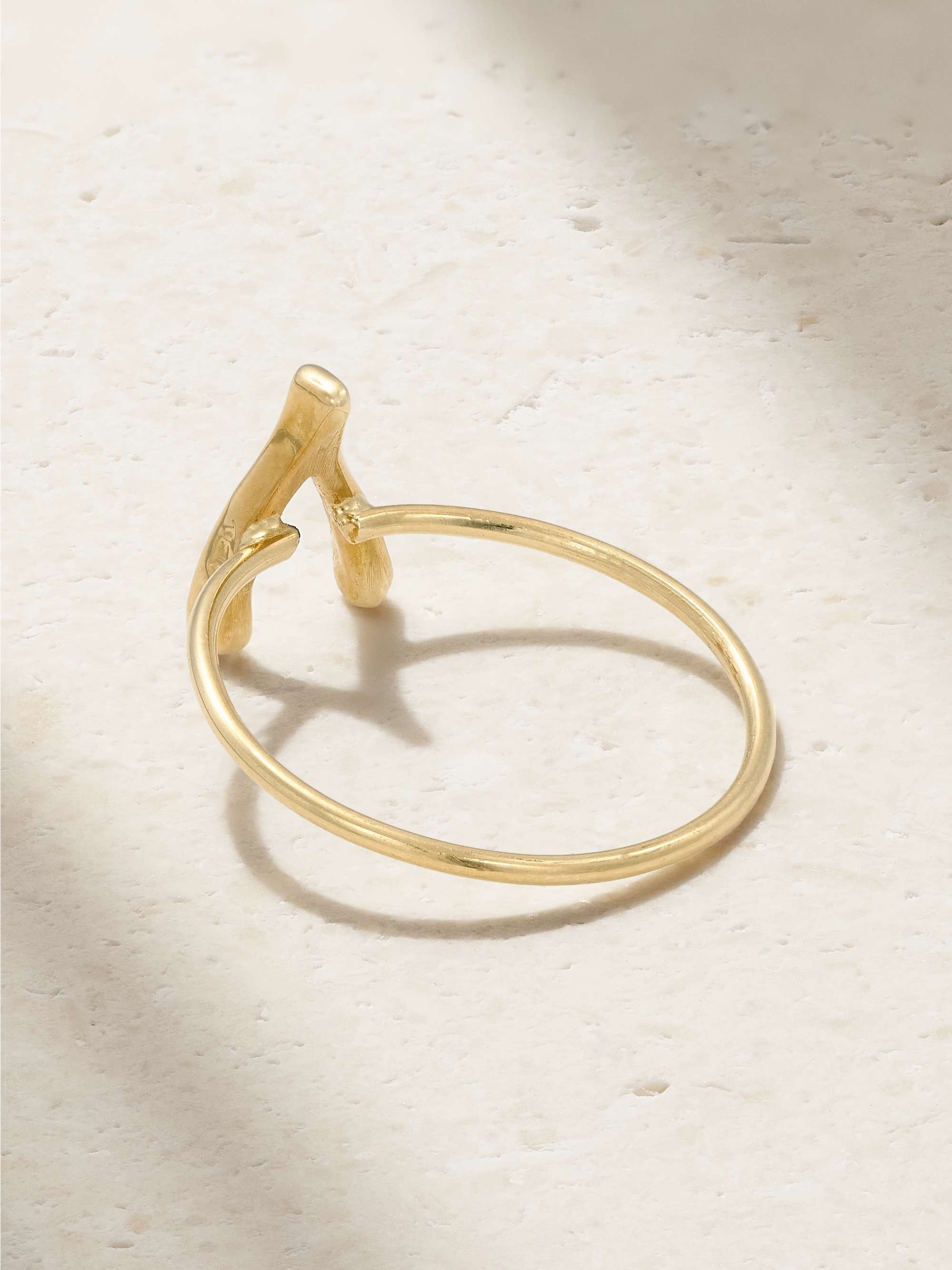 JENNIFER MEYER Mini Wishbone 18-karat gold ring