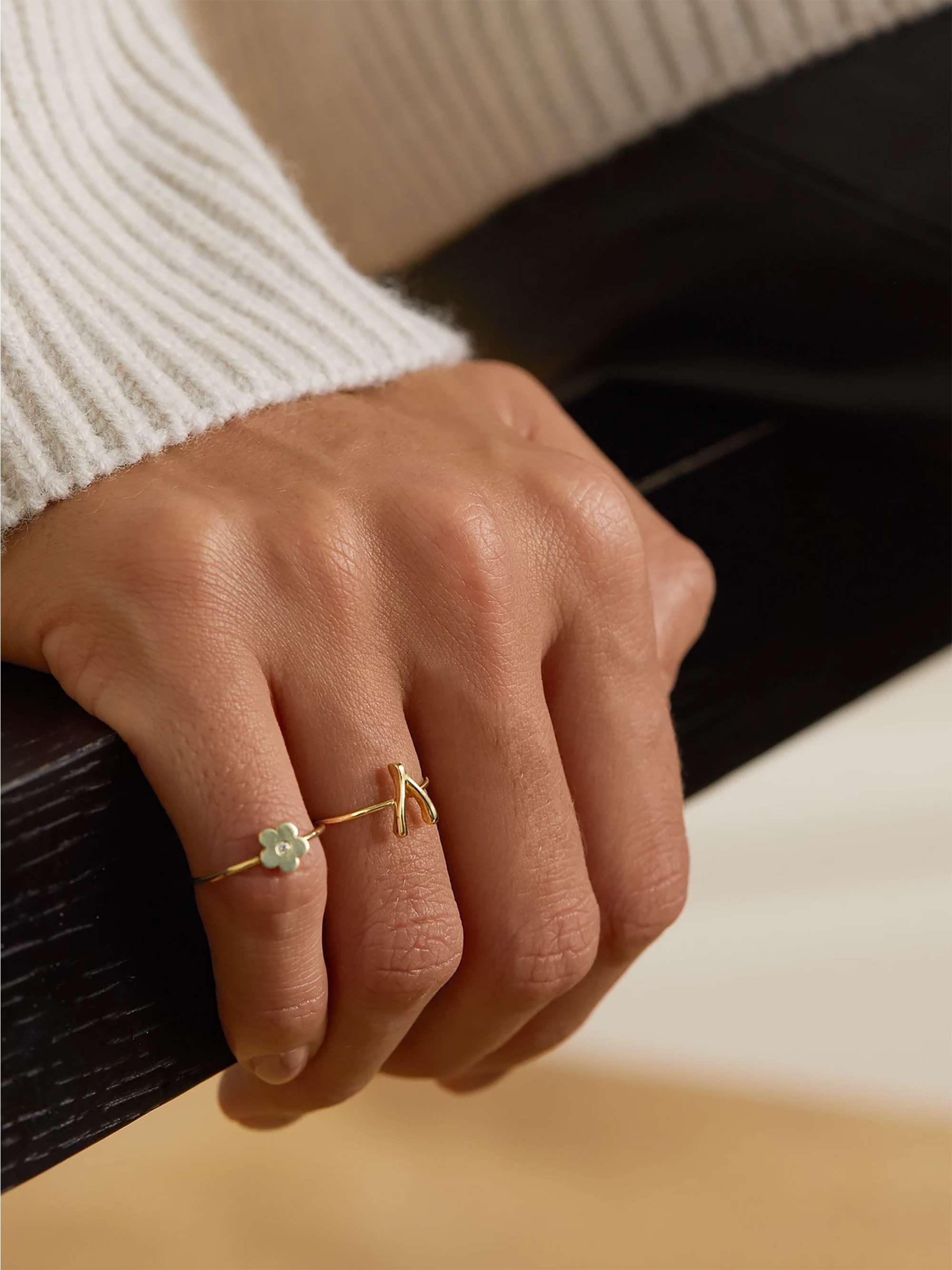 JENNIFER MEYER Mini Wishbone 18-karat gold ring