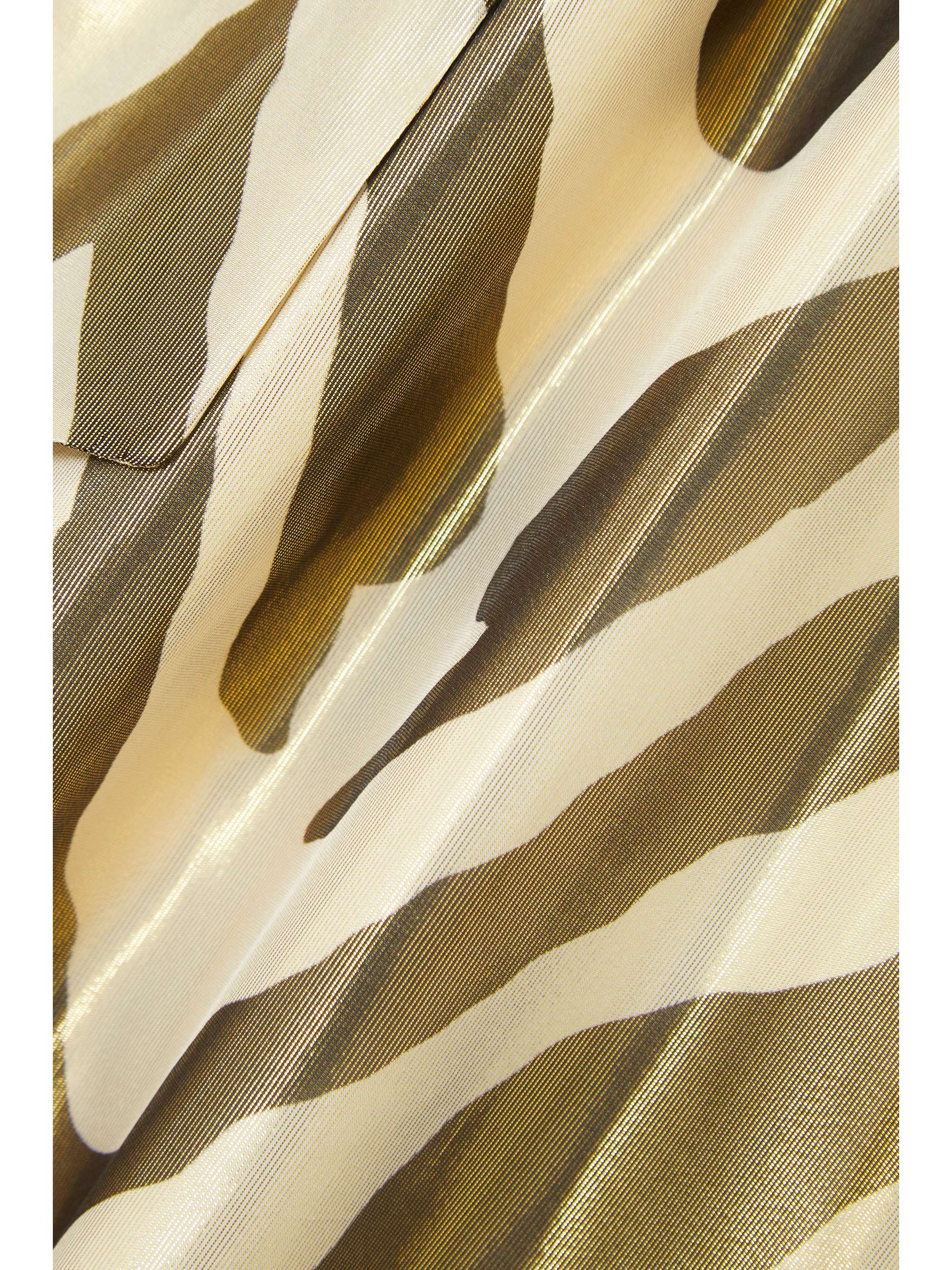 HANEY Annika metallic zebra-print silk and Lurex blend dress