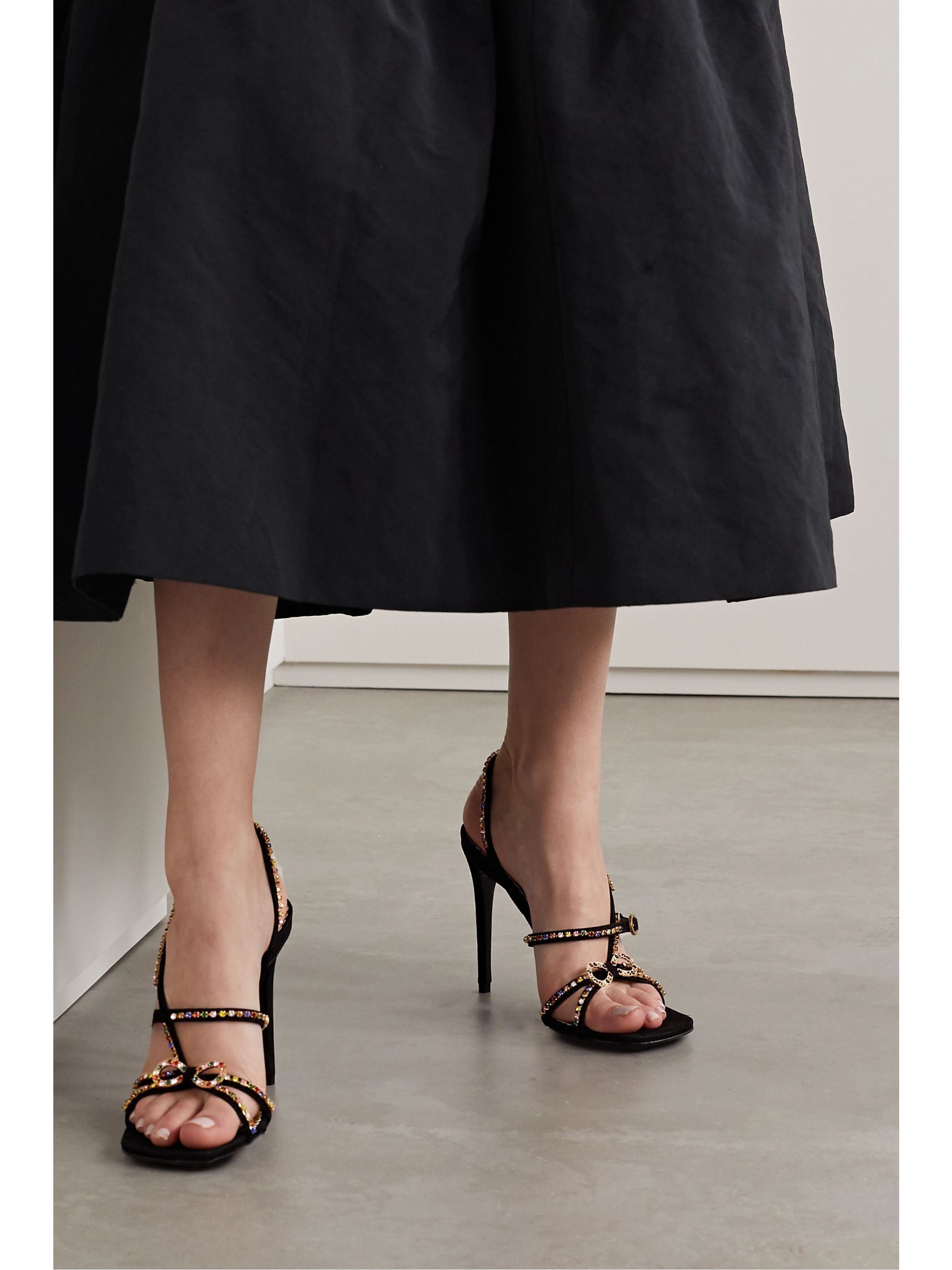 gucci crystal embellished sandals