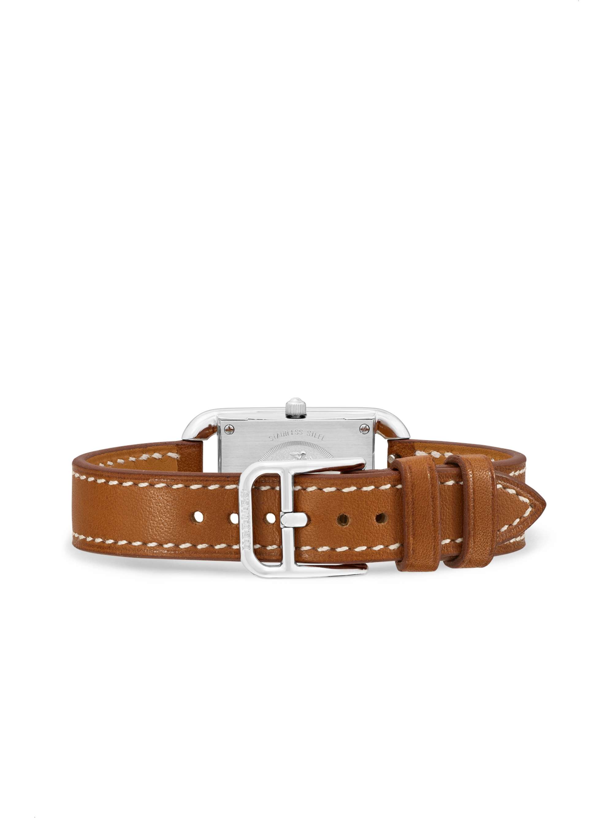 HERMÈS TIMEPIECES Montre en acier inoxydable, nacre et diamants à bracelet en cuir Cape Cod Small 23 mm