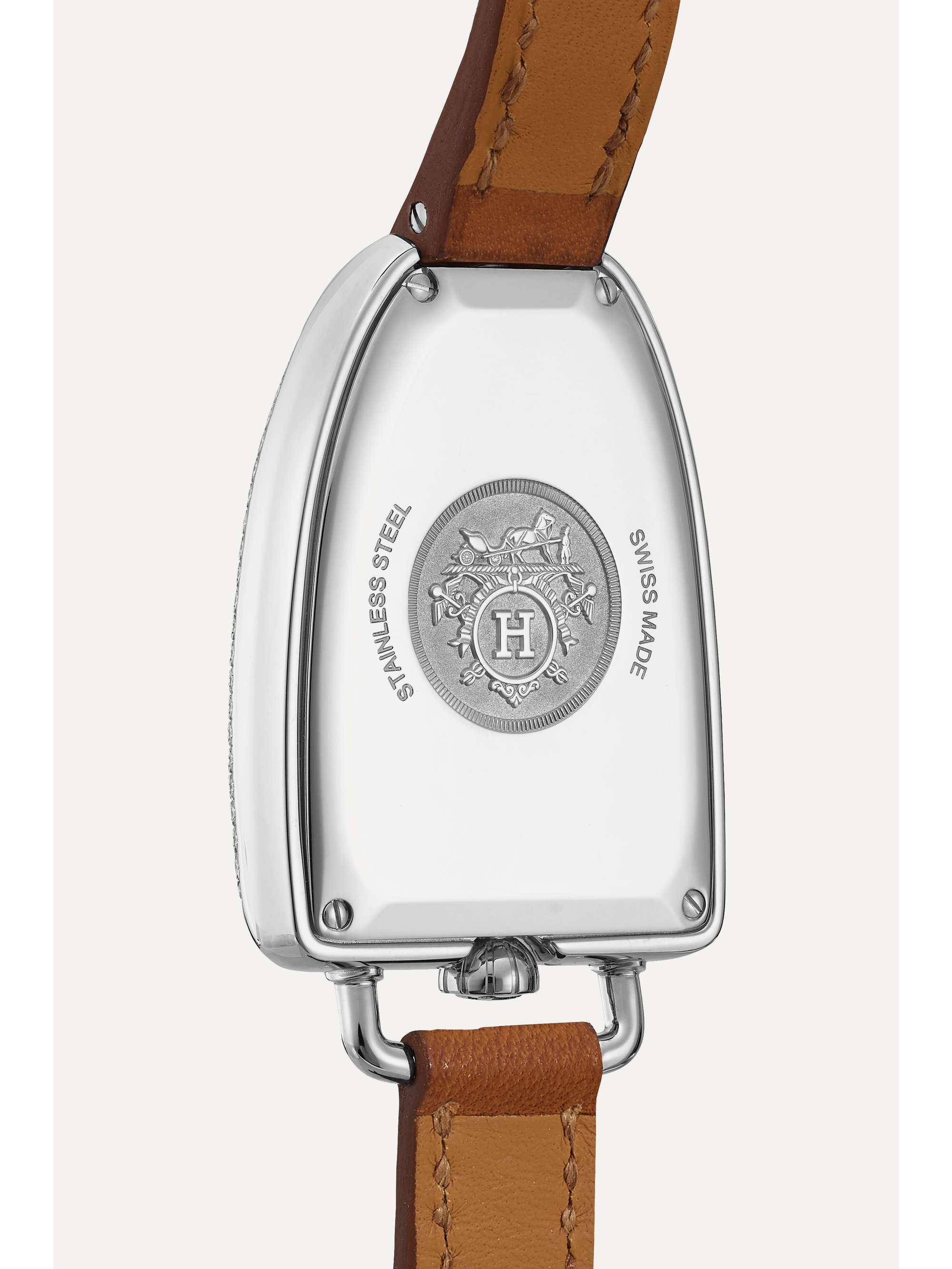 HERMÈS TIMEPIECES Galop d'Hermès 40mm large 18-karat rose gold and alligator watch