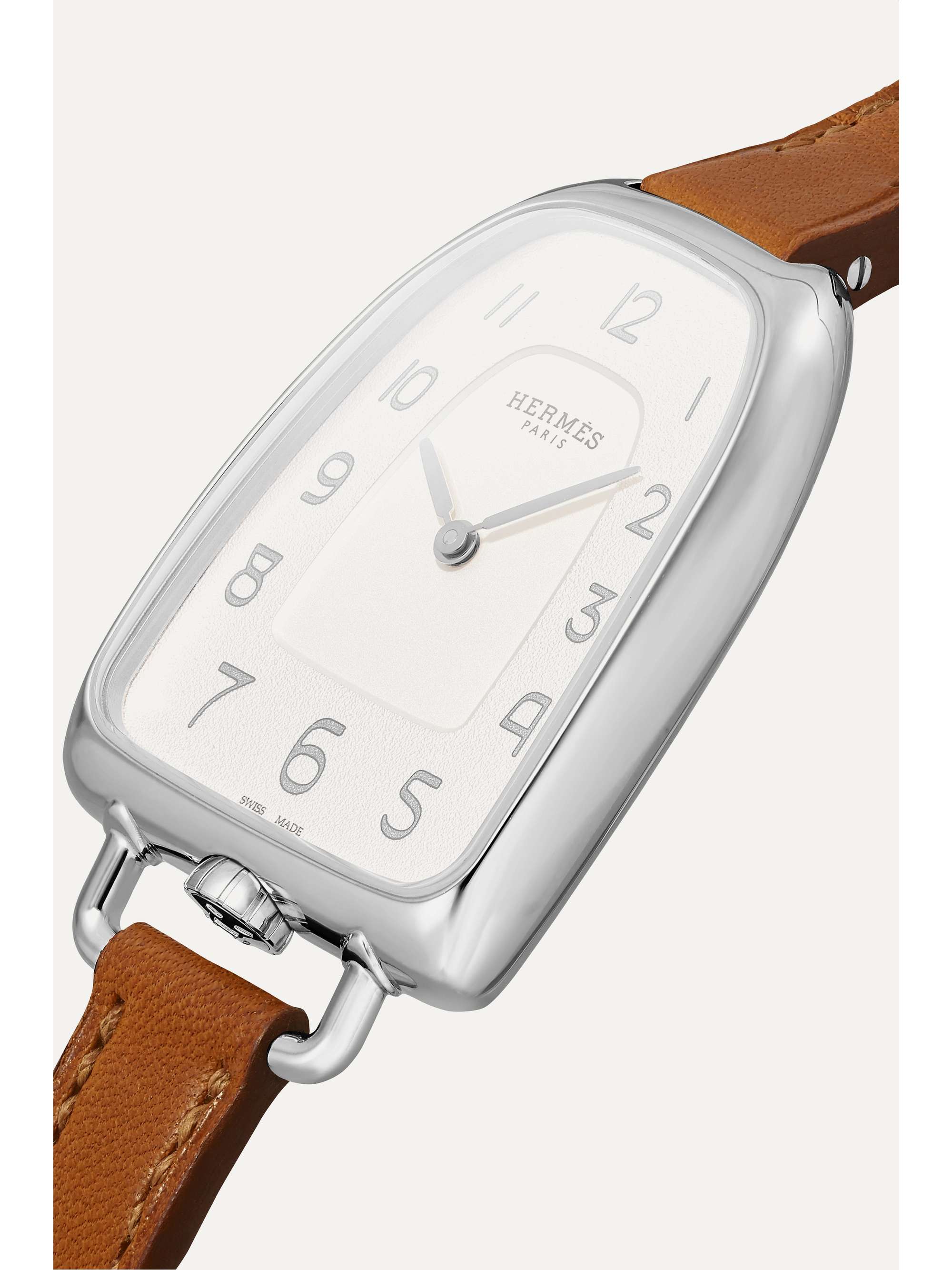 HERMÈS TIMEPIECES Galop d'Hermès 40mm large 18-karat rose gold and alligator watch